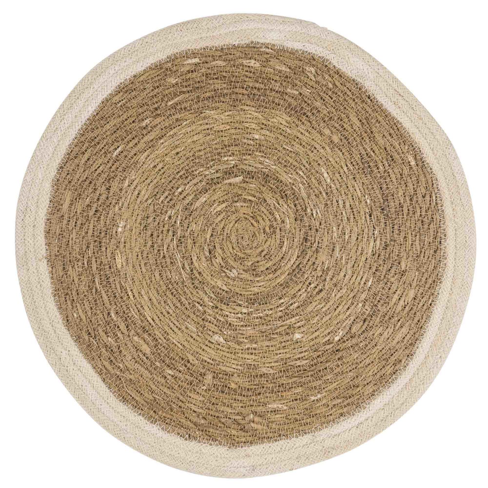 Set de table rond en jute blanc (photo) Set de table rond en jute blanc