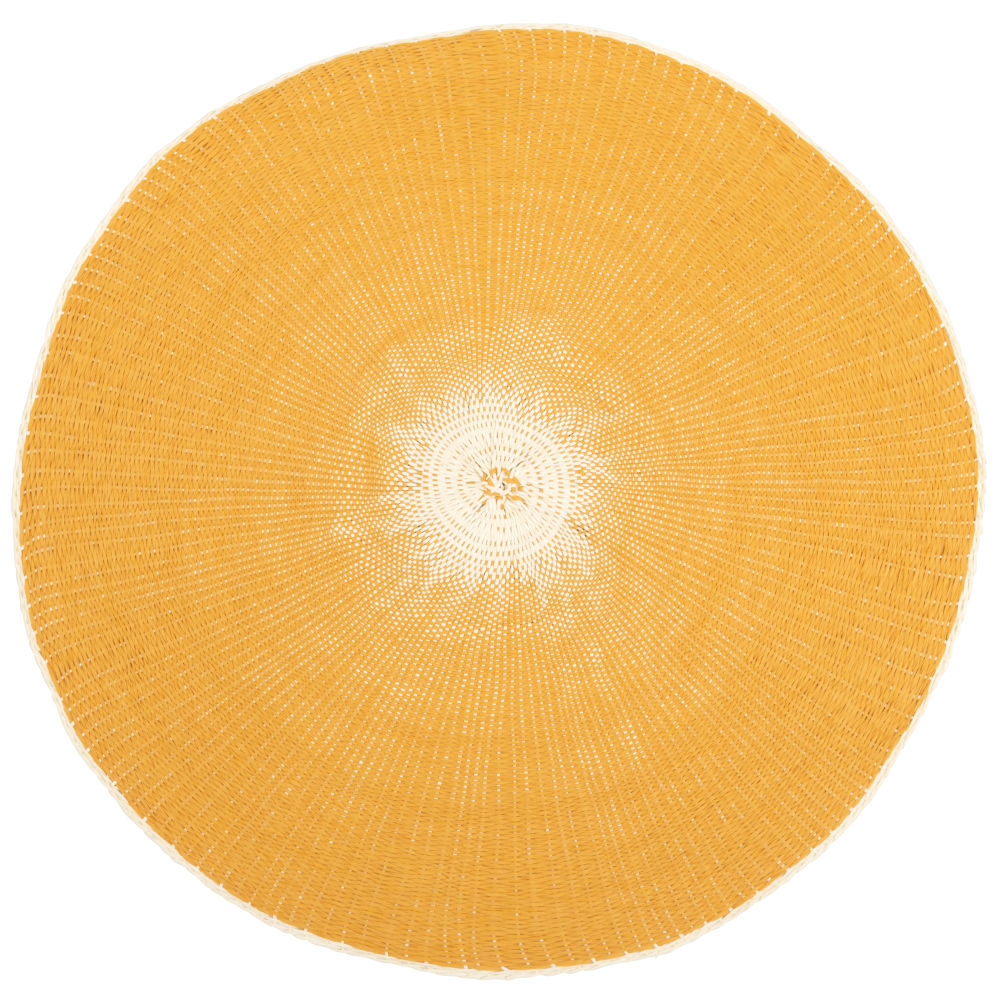 Set de table rond en papier jaune Set de table rond en papier jaune