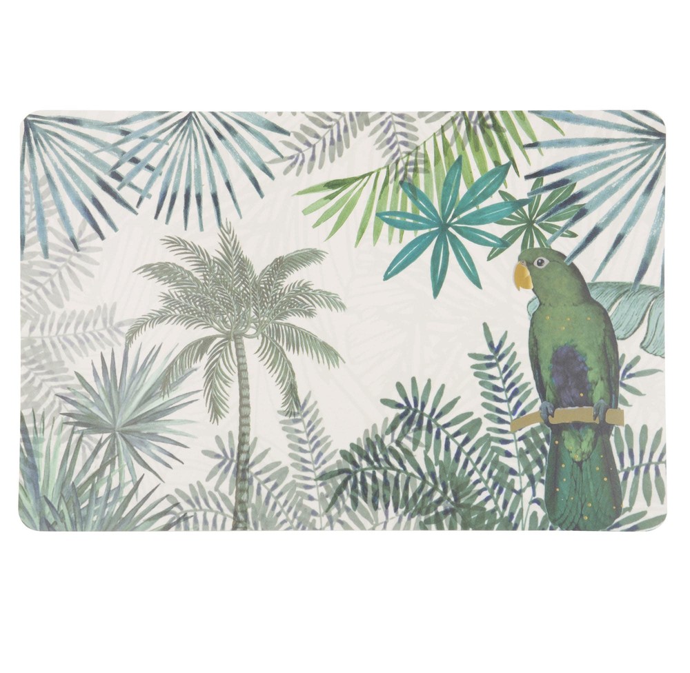 Set de table vert imprimé tropical (photo) Set de table vert imprimé tropical