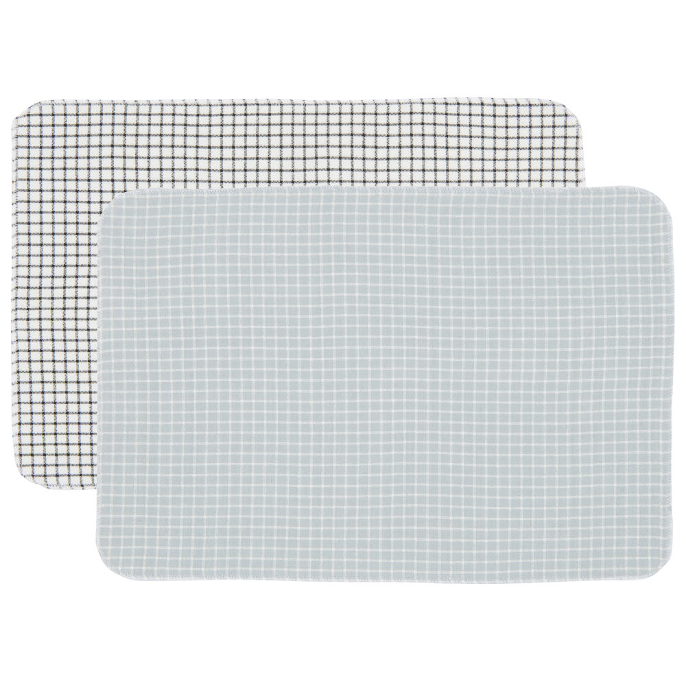 Sets de table en coton bio motifs à carreaux (x2) Sets de table en coton bio motifs à carreaux (x2)