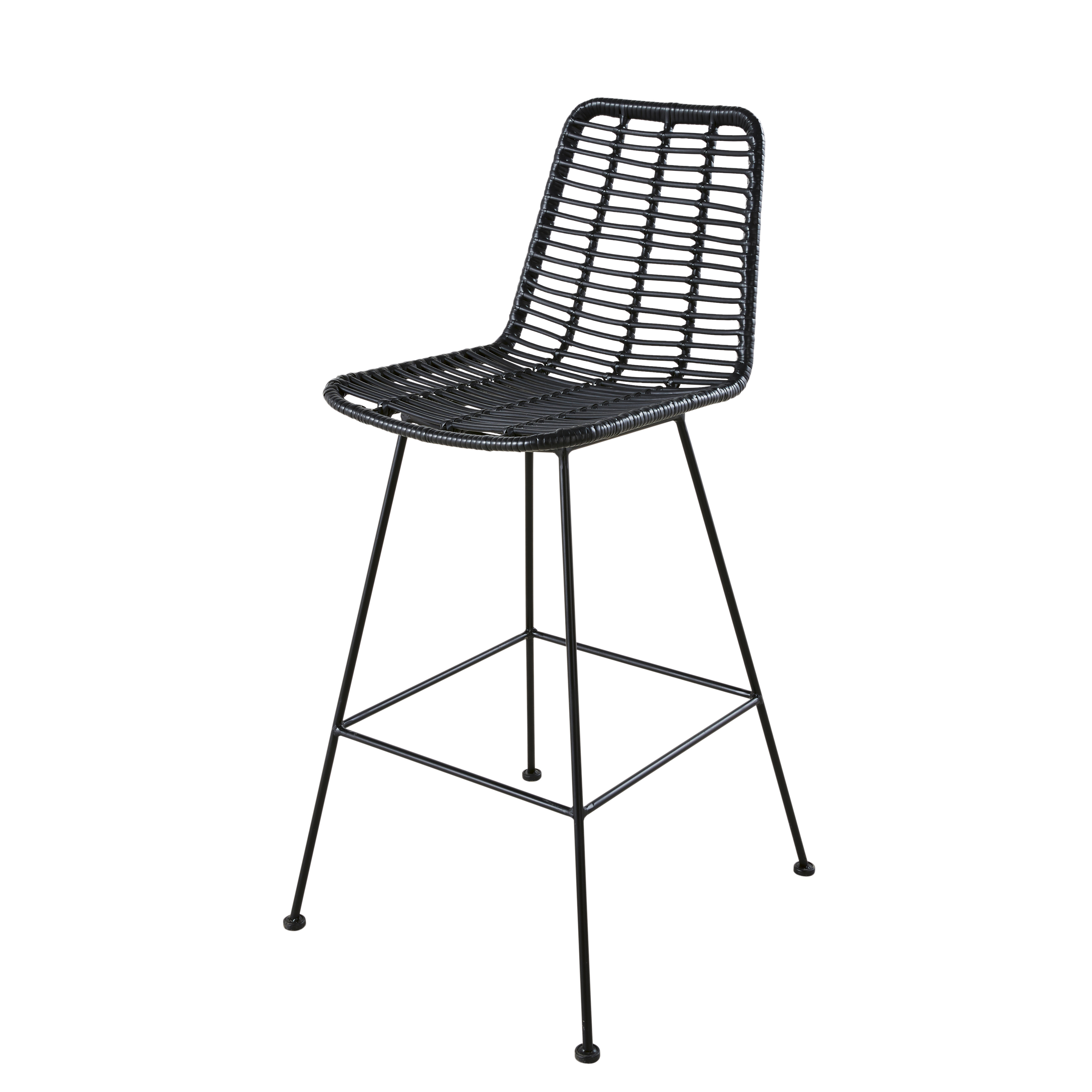 Silla alta de jardín profesional de resina reciclada negra Estilo marinero Resina Maisons du monde