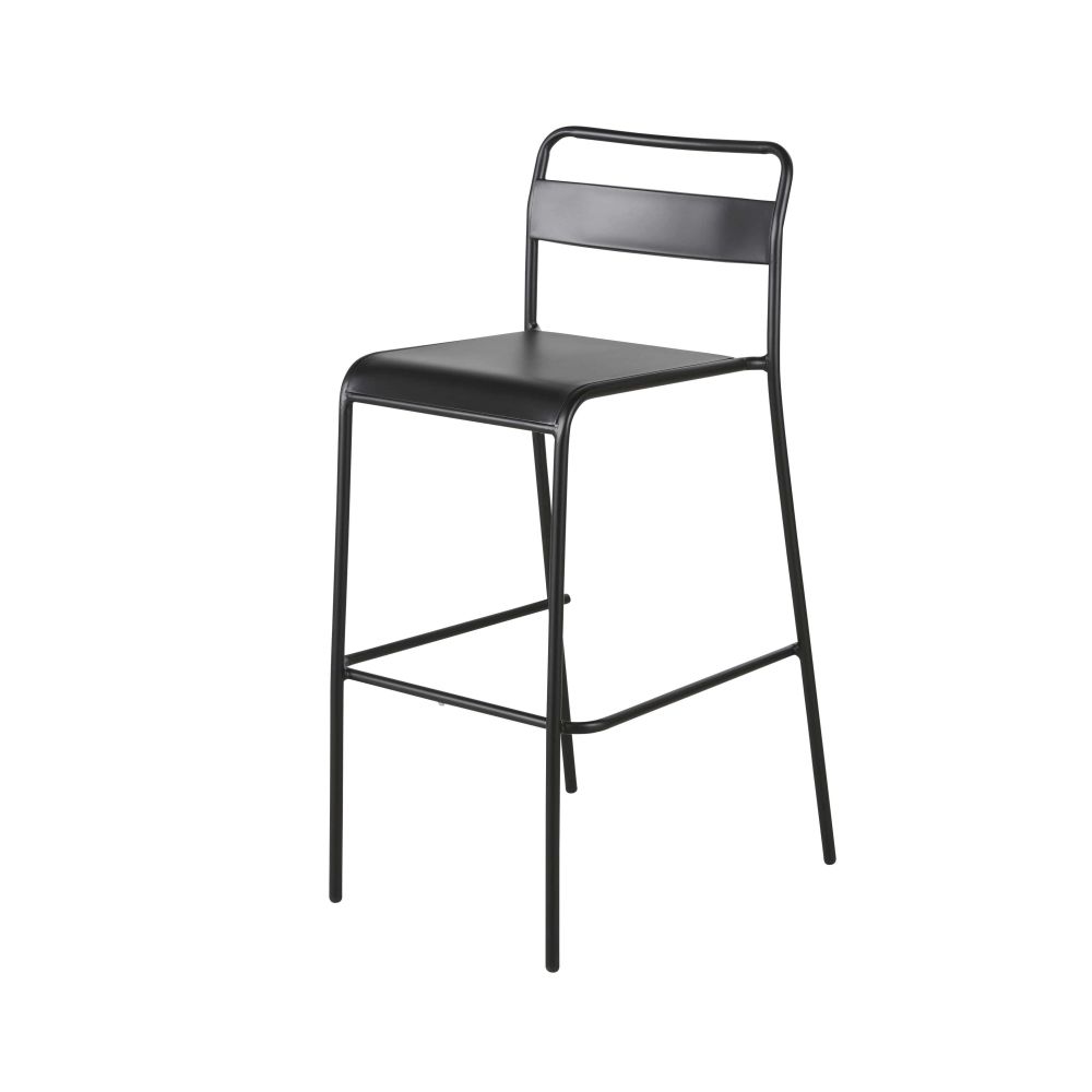 Silla alta profesional de metal negro Estilo contemporáneo Metal Maisons du monde