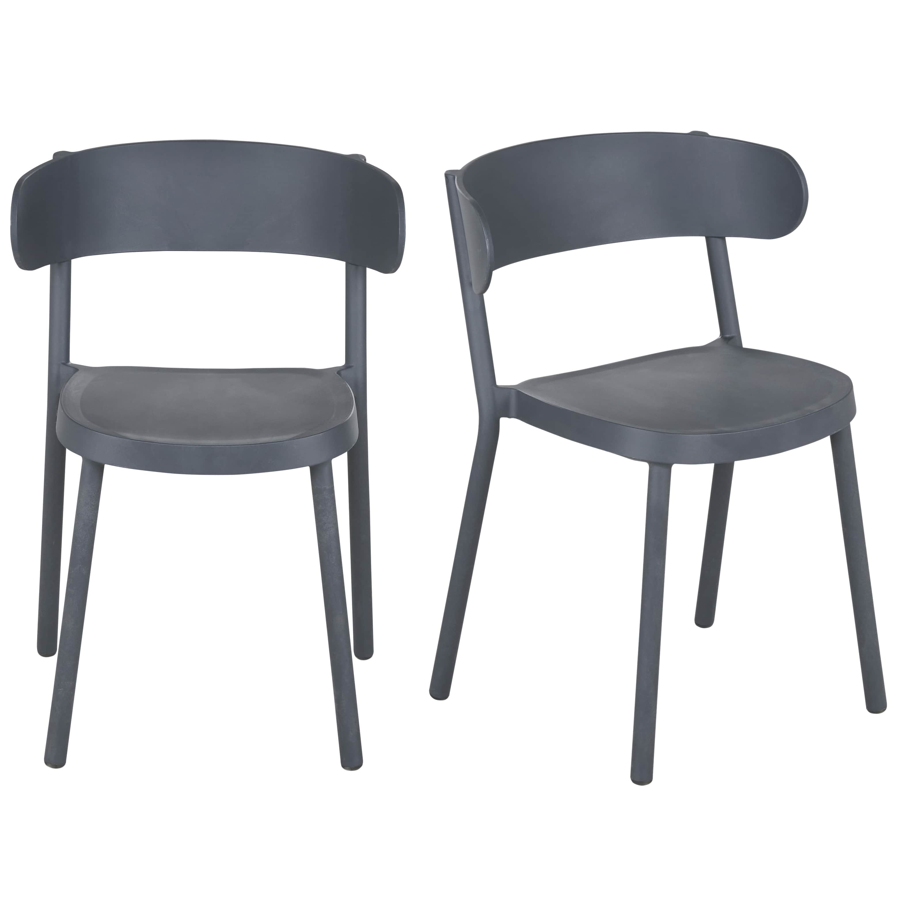 Silla de jardín profesional gris antracita (x2) Estilo contemporáneo Maisons du monde