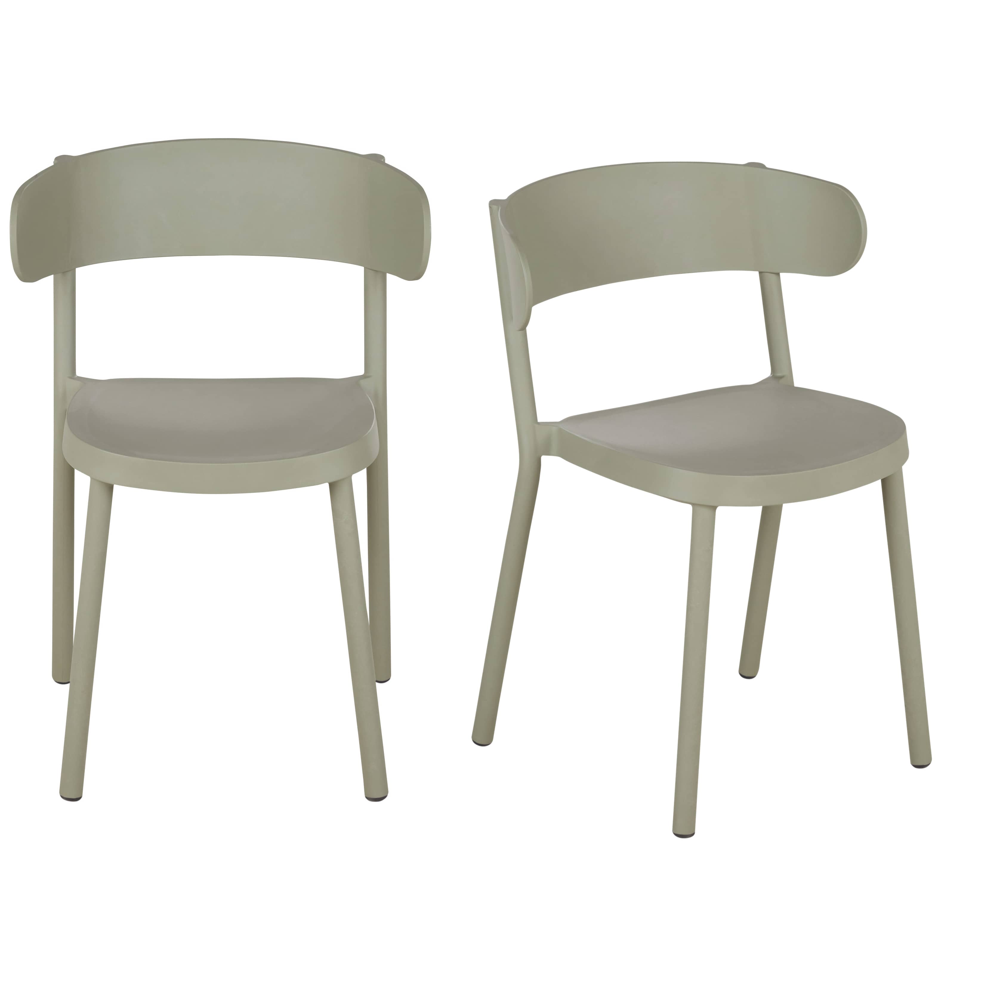 Silla de jardín profesional verde caqui (x2) Estilo contemporáneo Maisons du monde