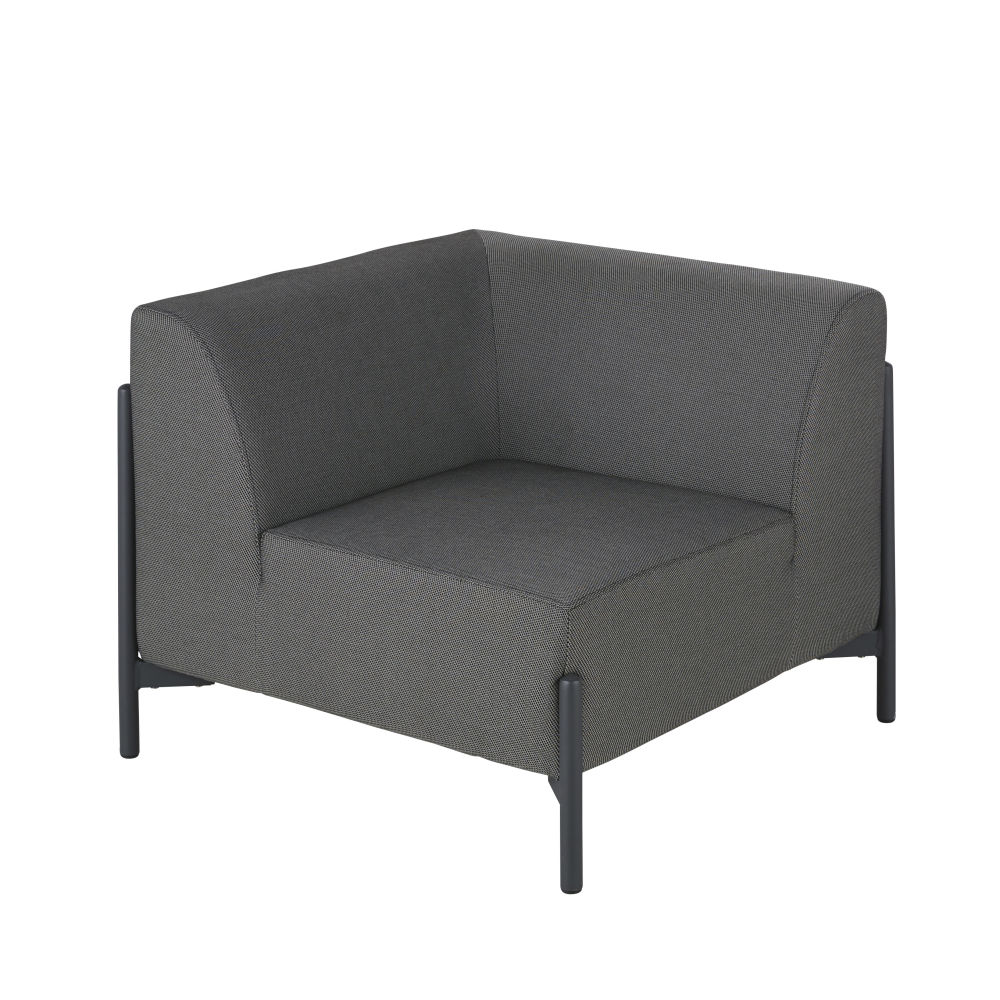 Silla profesional para sofá modular de jardín en aluminio y revestimiento gris antracita Estilo contemporáneo Aluminio Maisons du monde