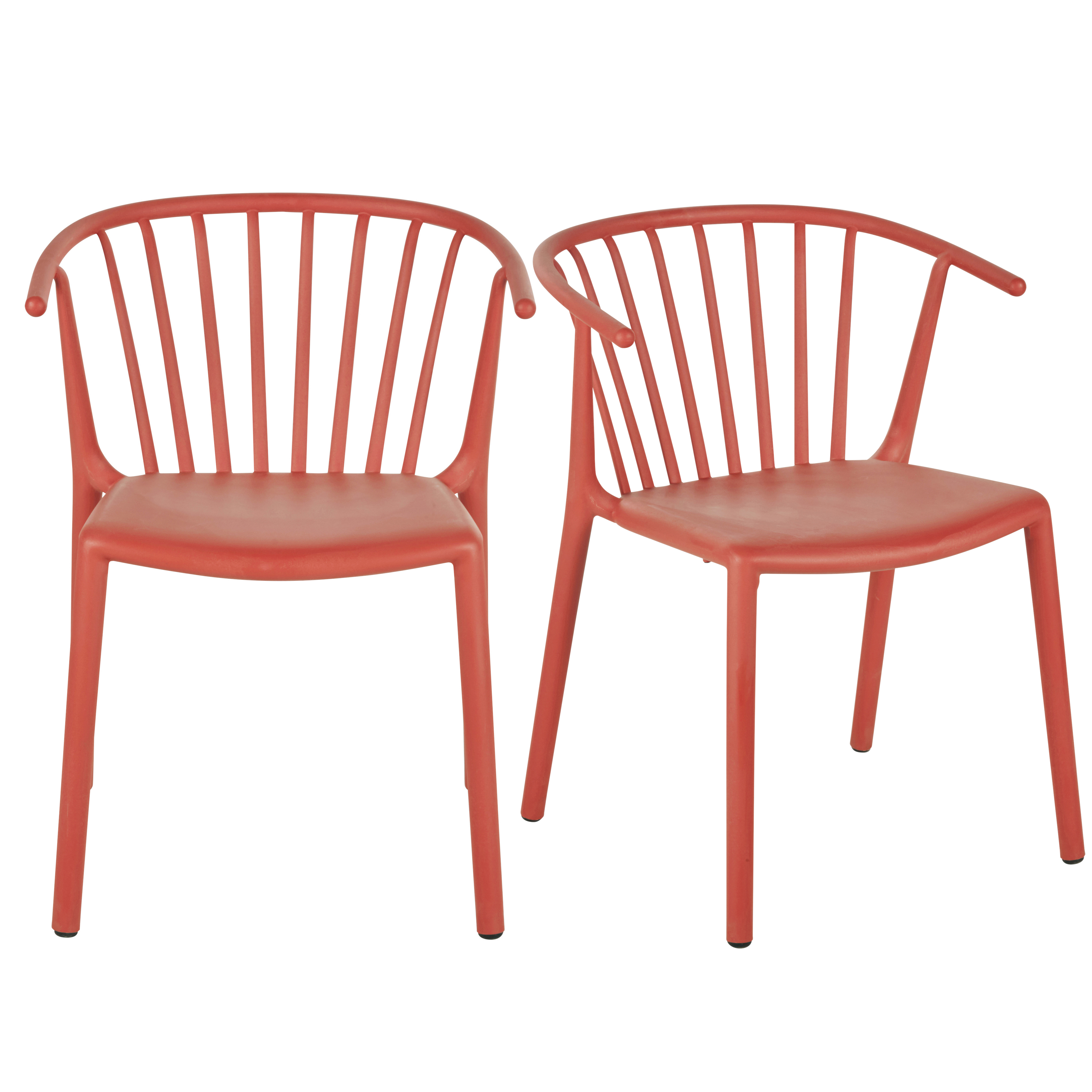 Sillas de comedor profesionales de exterior color terracota (x2) Estilo contemporáneo Maisons du monde