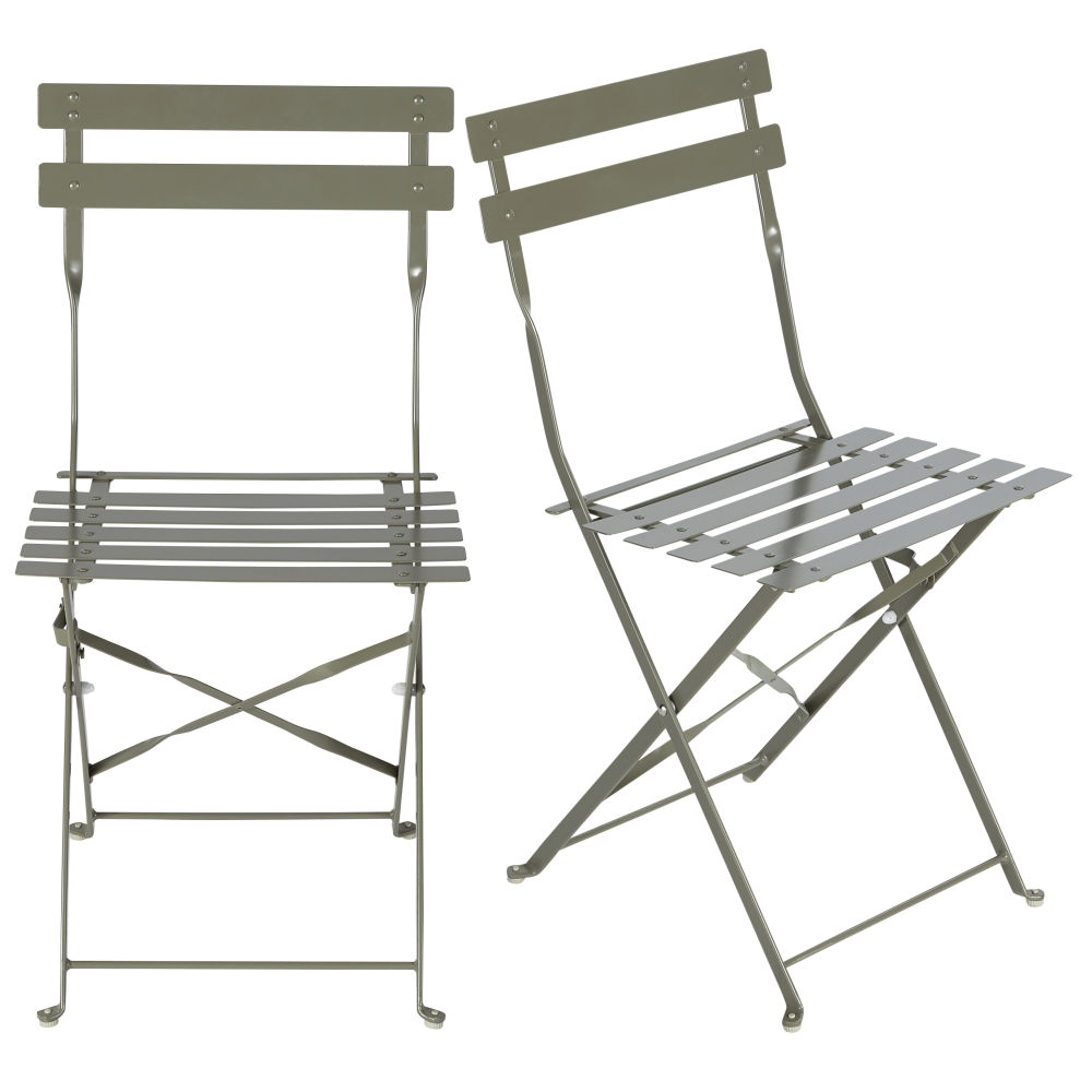 Sillas profesionales de exterior de metal verde caqui (x2) EStilo contemporáneo Maisons du Monde