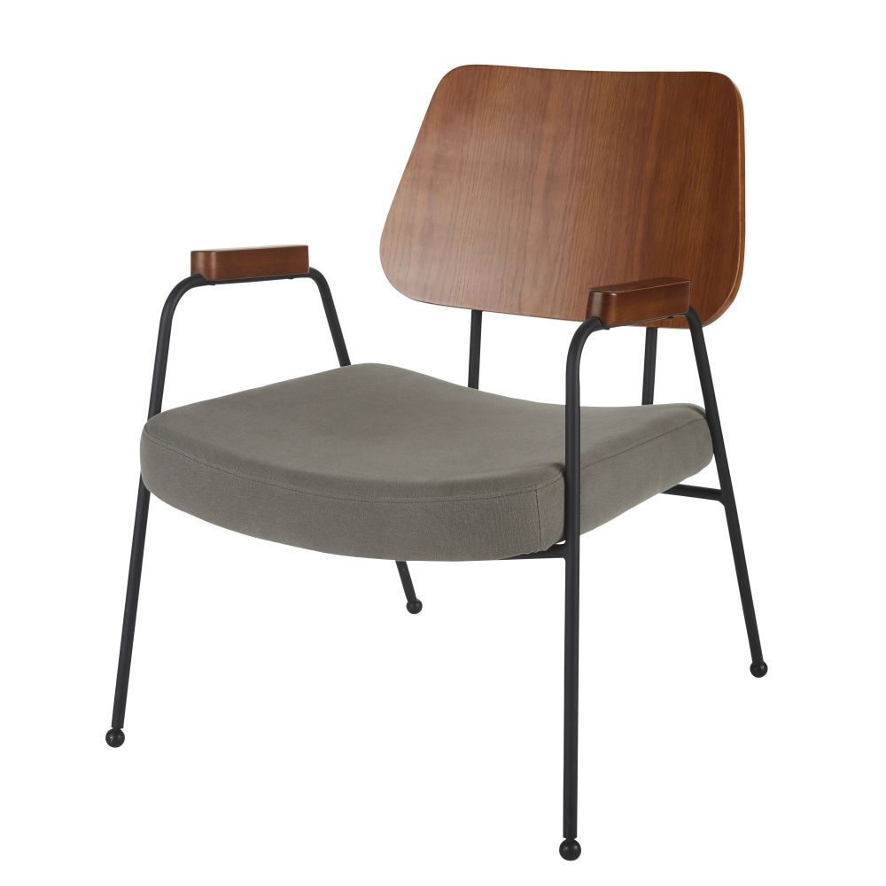 Sillón de oficina profesional de roble y metal EStilo vintage Maisons du Monde