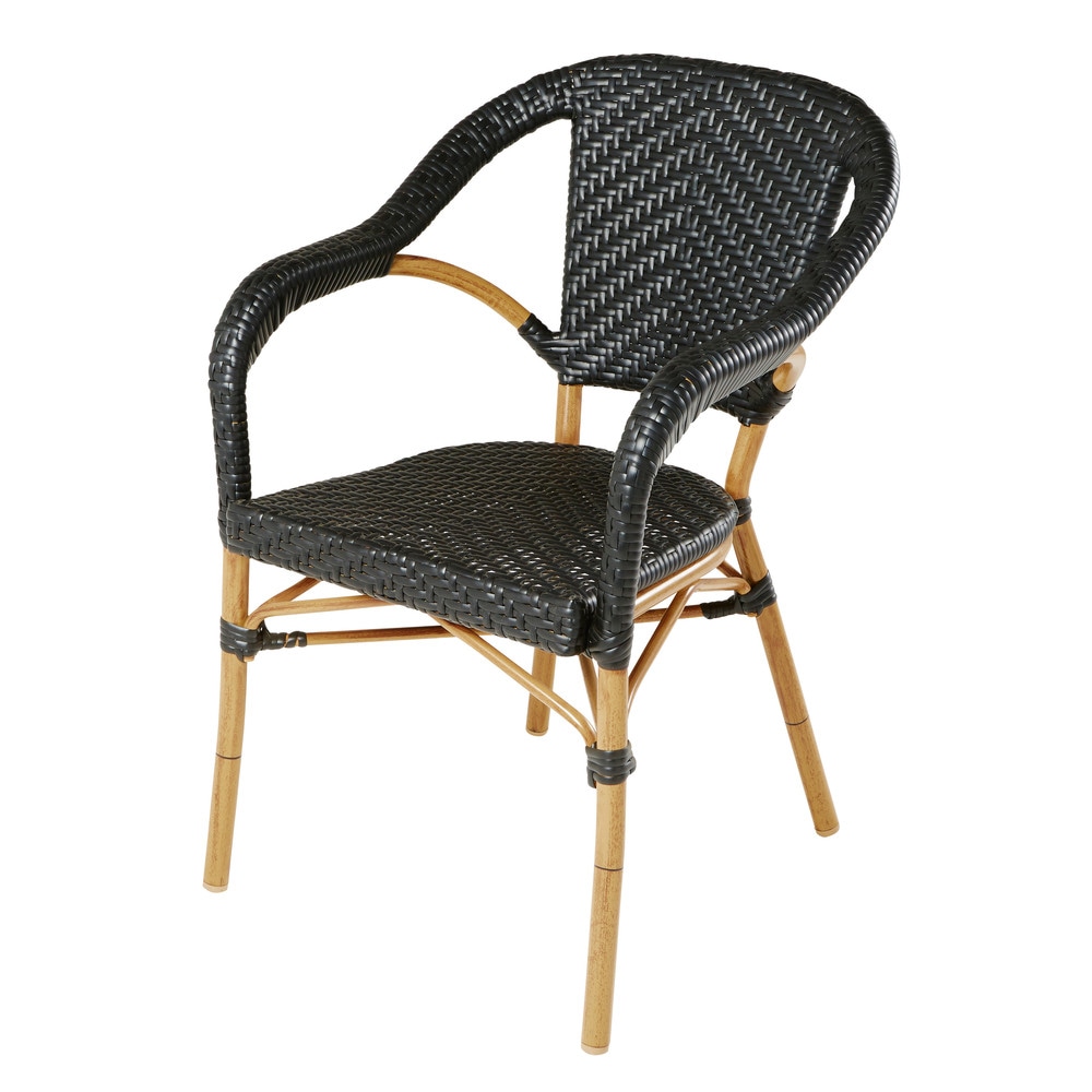 Sillón profesional de jardín de resina negra Estilomarinero Azul Resina Maisons du Monde