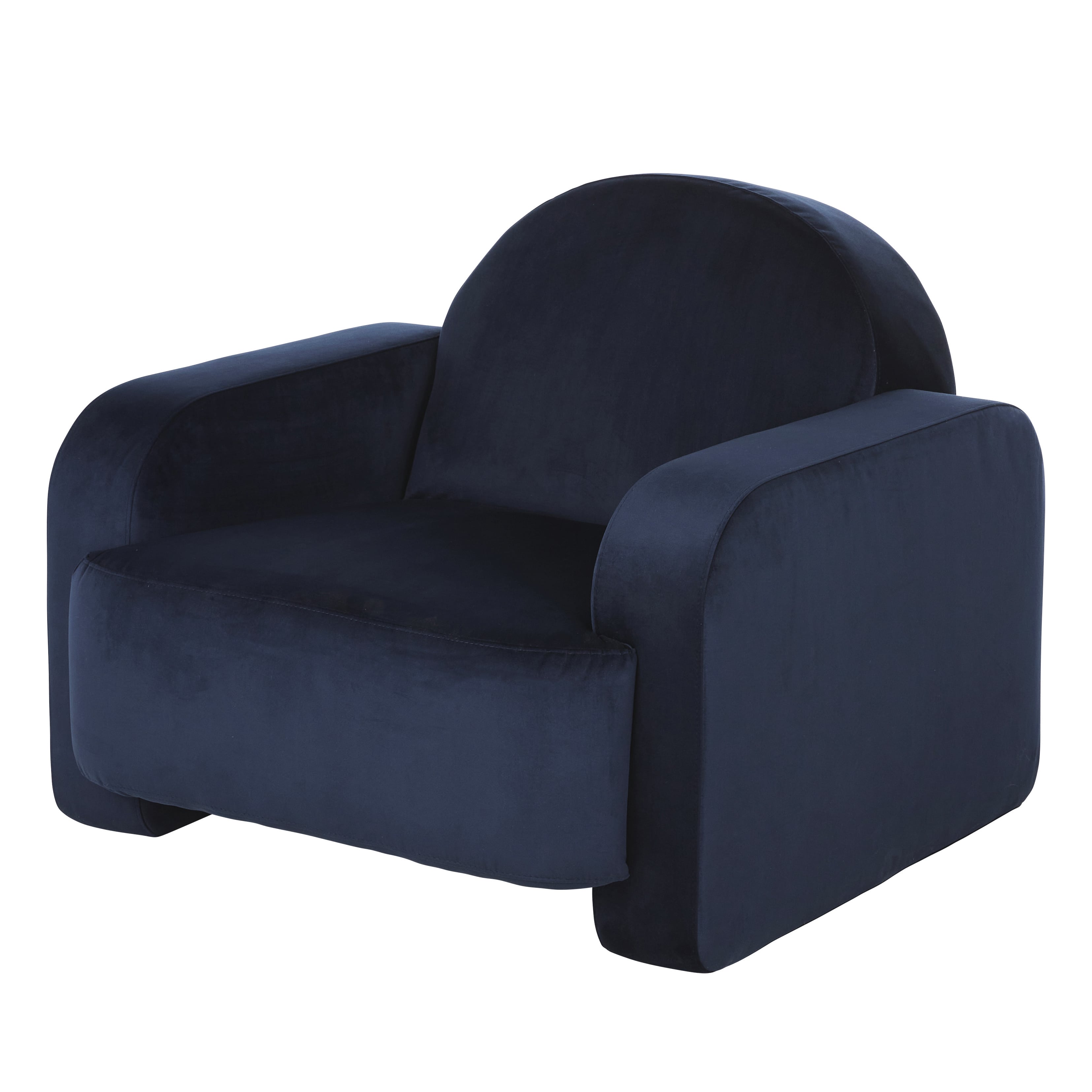 Sillón profesional de terciopelo azul oscuro Estilo contemporáneo Terciopelo Maisons du monde