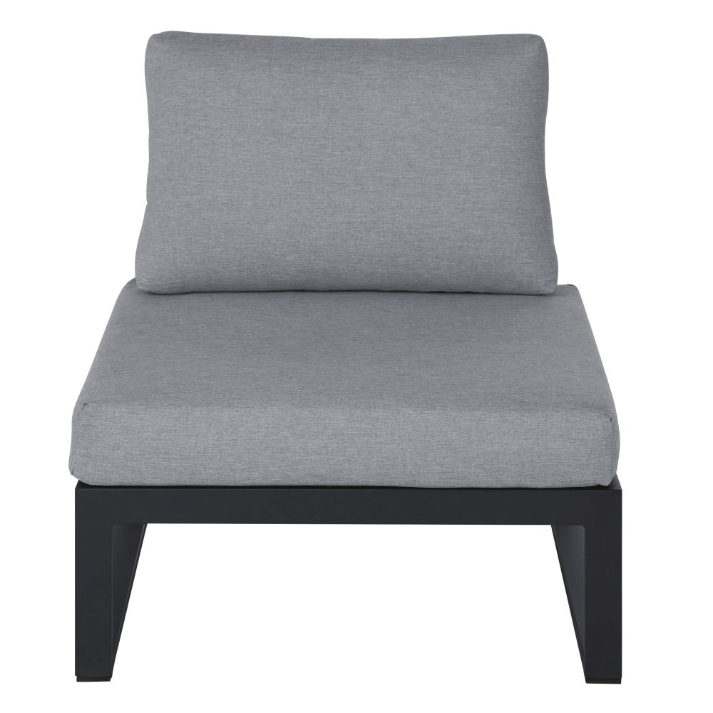 Sillón sin brazos de jardín profesional de fibra de olefina gris Estilocontemporáneo Gris Fibra Maisons du Monde