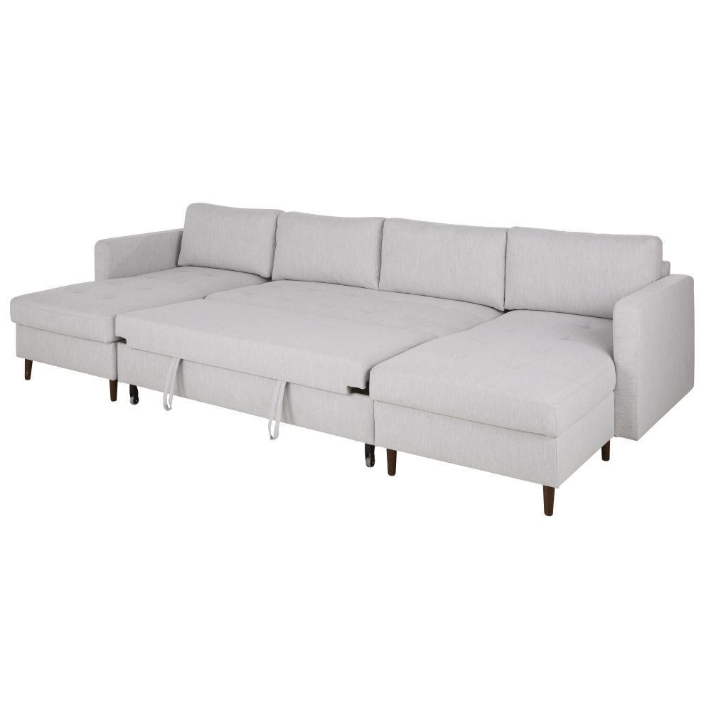 Maisons du Monde | Sofá esquinero convertible de 7/9 plazas gris moteado |  Shoppingscanner