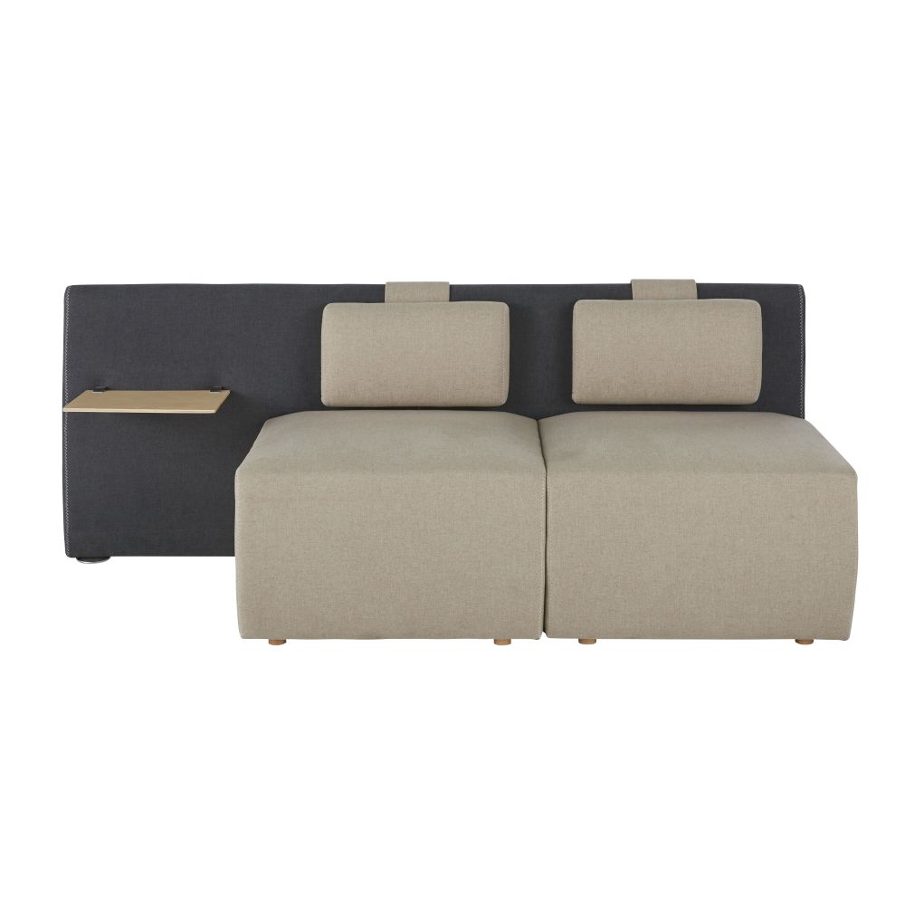 Sofá profesional de 2 plazas gris y beige Estilocontemporáneo Gris Maisons du Monde