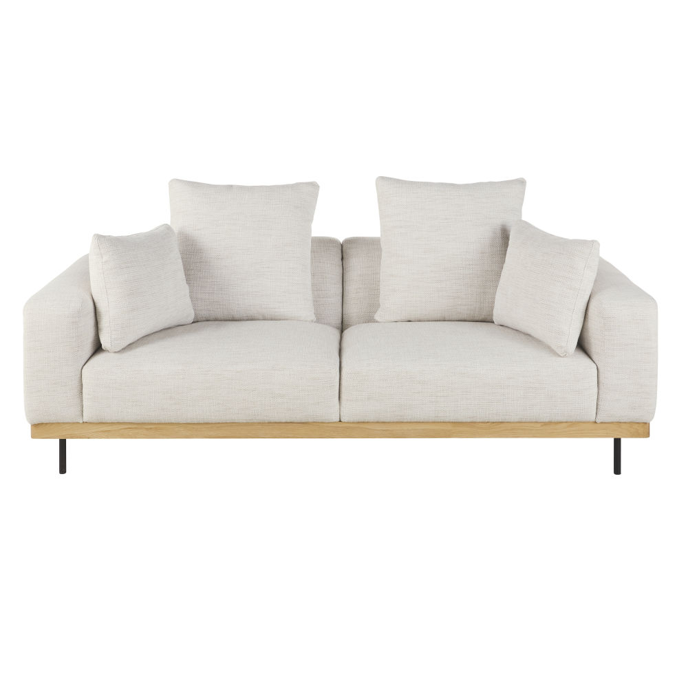 Sofá profesional de 3/4 plazas de poliéster reciclado en beige Estilo contemporáneo Maisons du monde