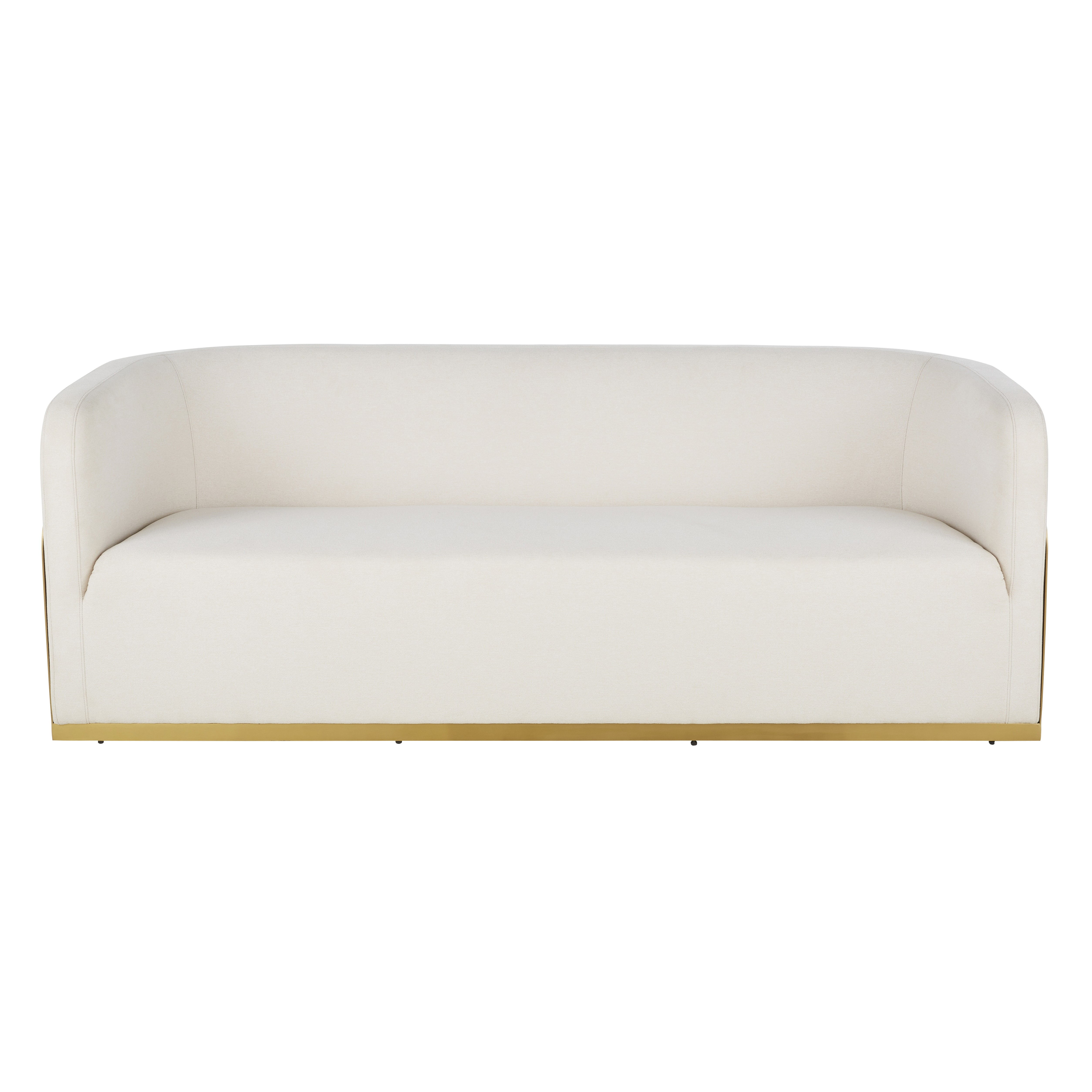 Sofá profesional de 3 plazas color crudo y metal dorado Estilo clásico chic Metal Maisons du monde