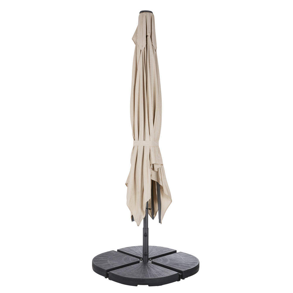 Sombrilla recta profesional de aluminio con pata de tela de color crudo 3 x 3 m EStilo contemporáneo Maisons du Monde