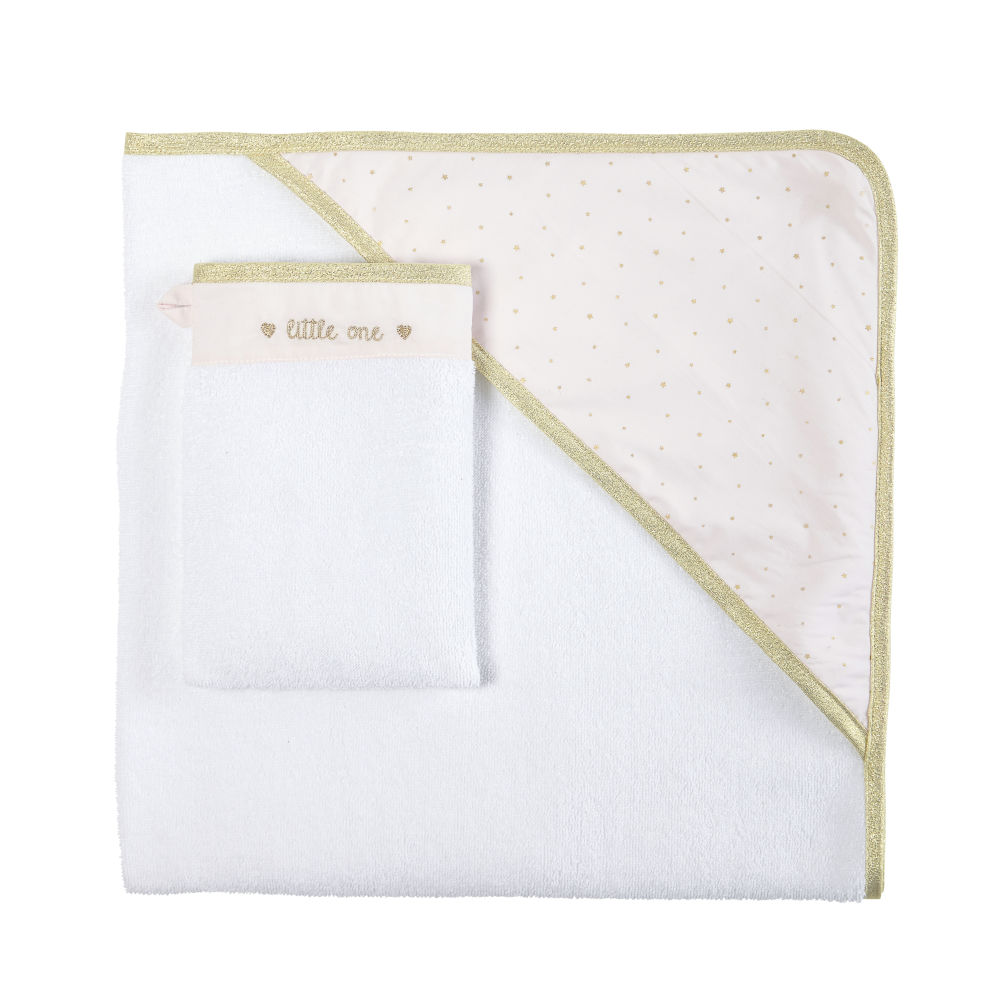 Sortie de bain bébé en coton blanc (photo) Sortie de bain bébé en coton blanc