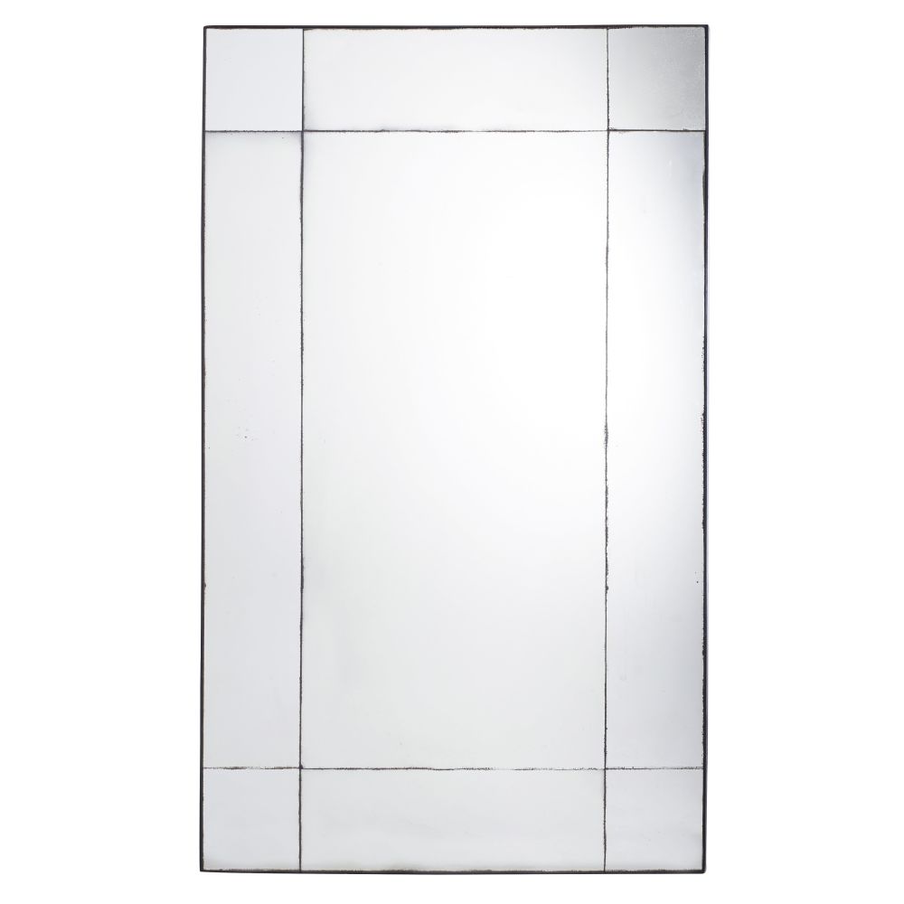 Spiegel aus Metall, schwarz in gealterter Optik 100x161