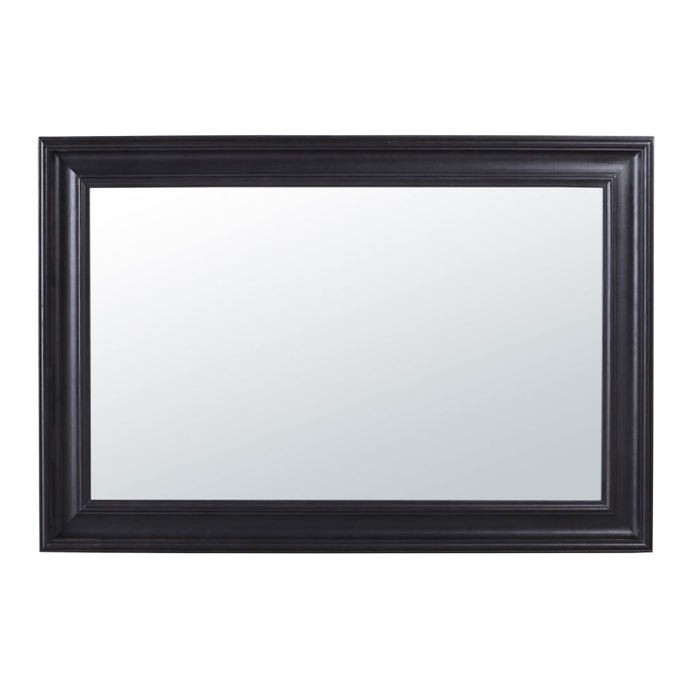 Spiegel aus schwarzem Paulownienholz mit Zierleisten 95x140