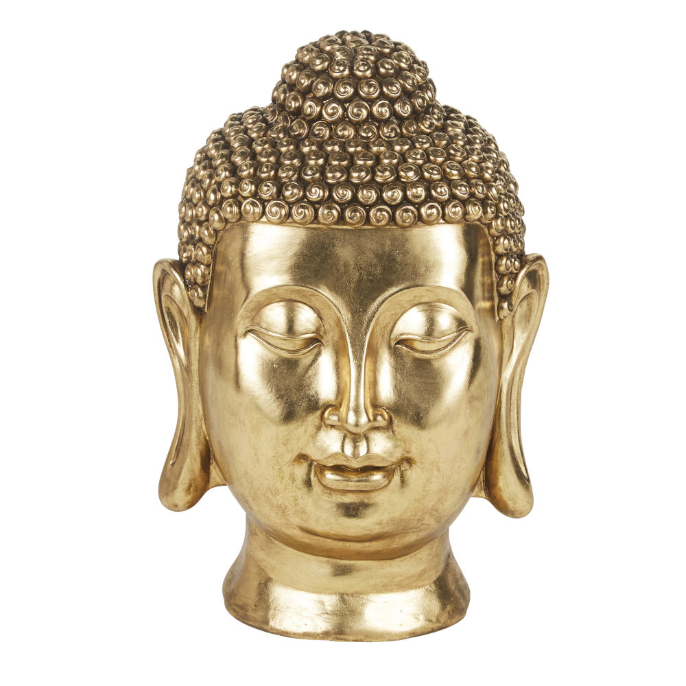 Statue bouddha en polyrésine dorée H60