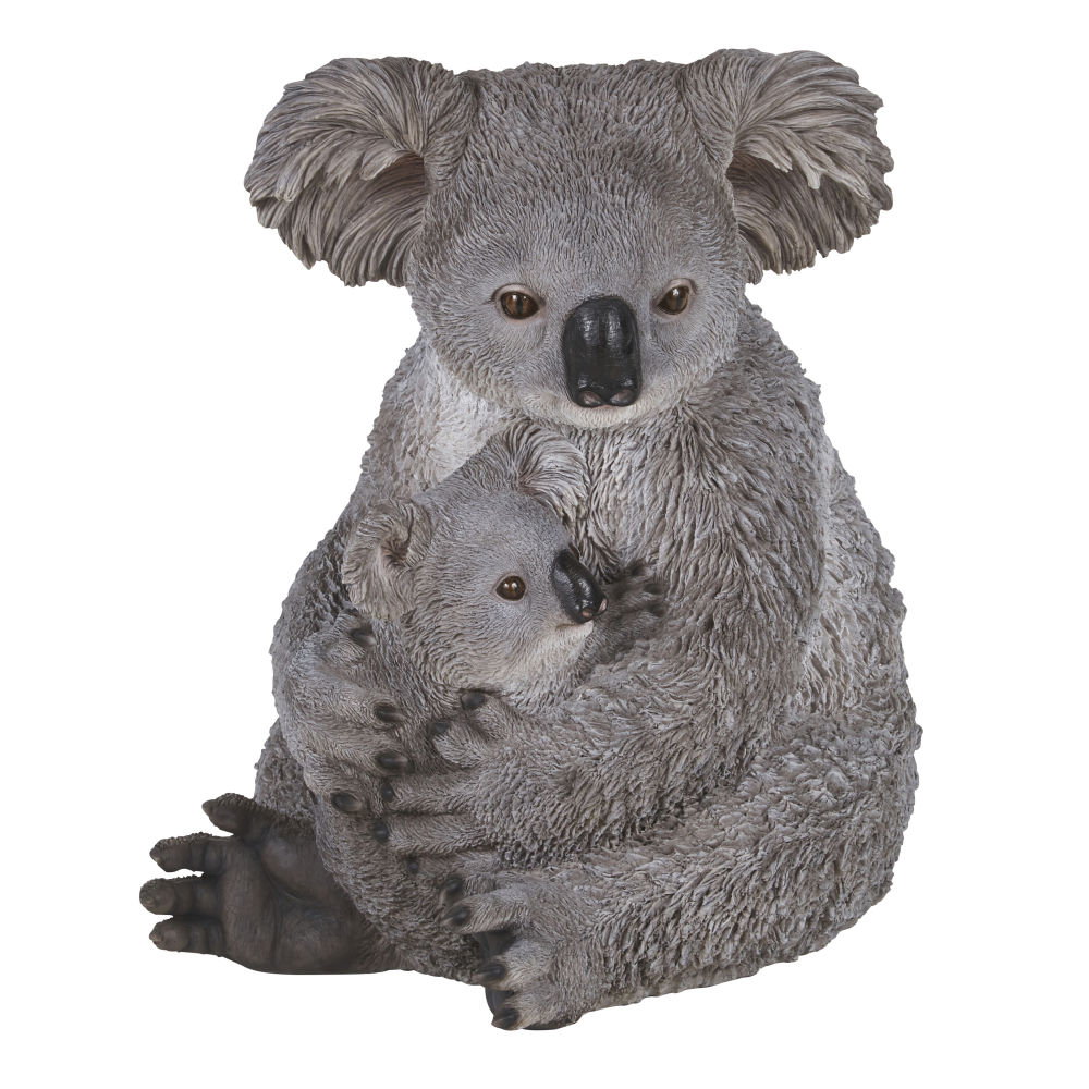 Statue koalas en polyrésine grise H43