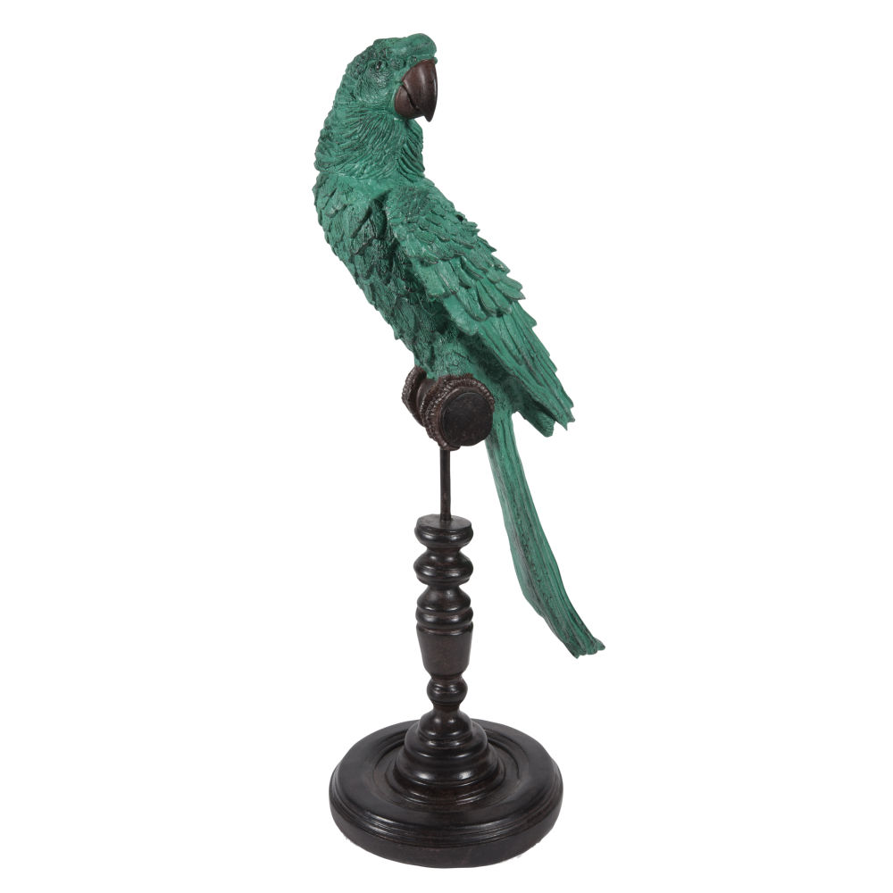 Statue perroquet verte H43