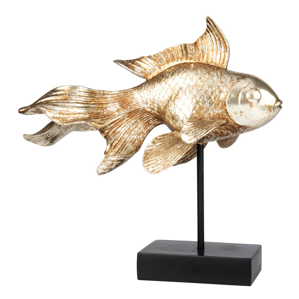 Statue poisson doré H32