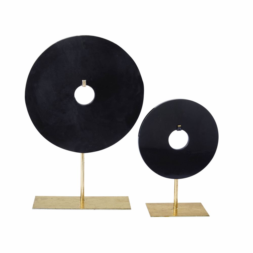 Statues cercles en marbre noir H44 (x2) Statues cercles en marbre noir H44 (x2)