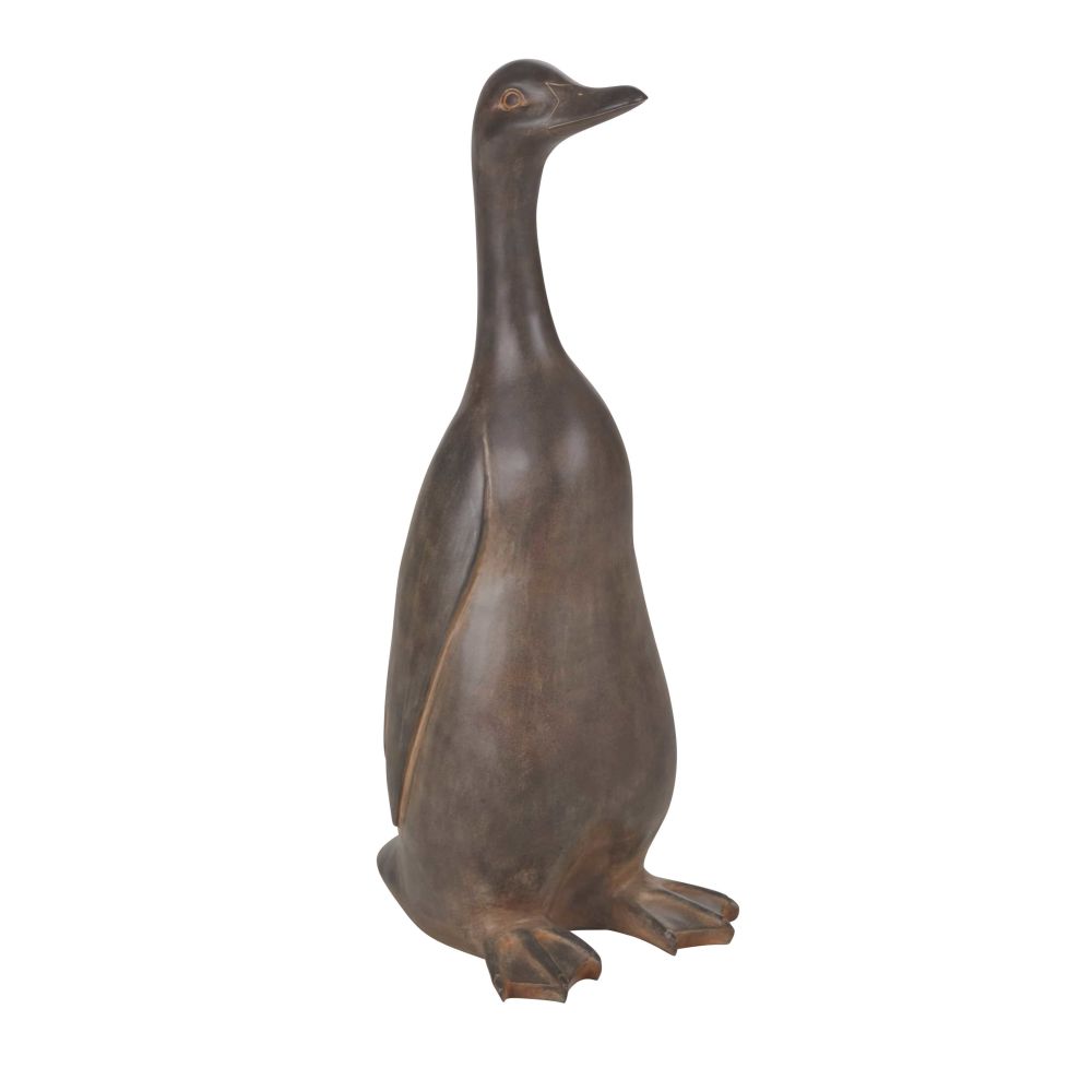 Statuette canard en résine coloris bronze H67