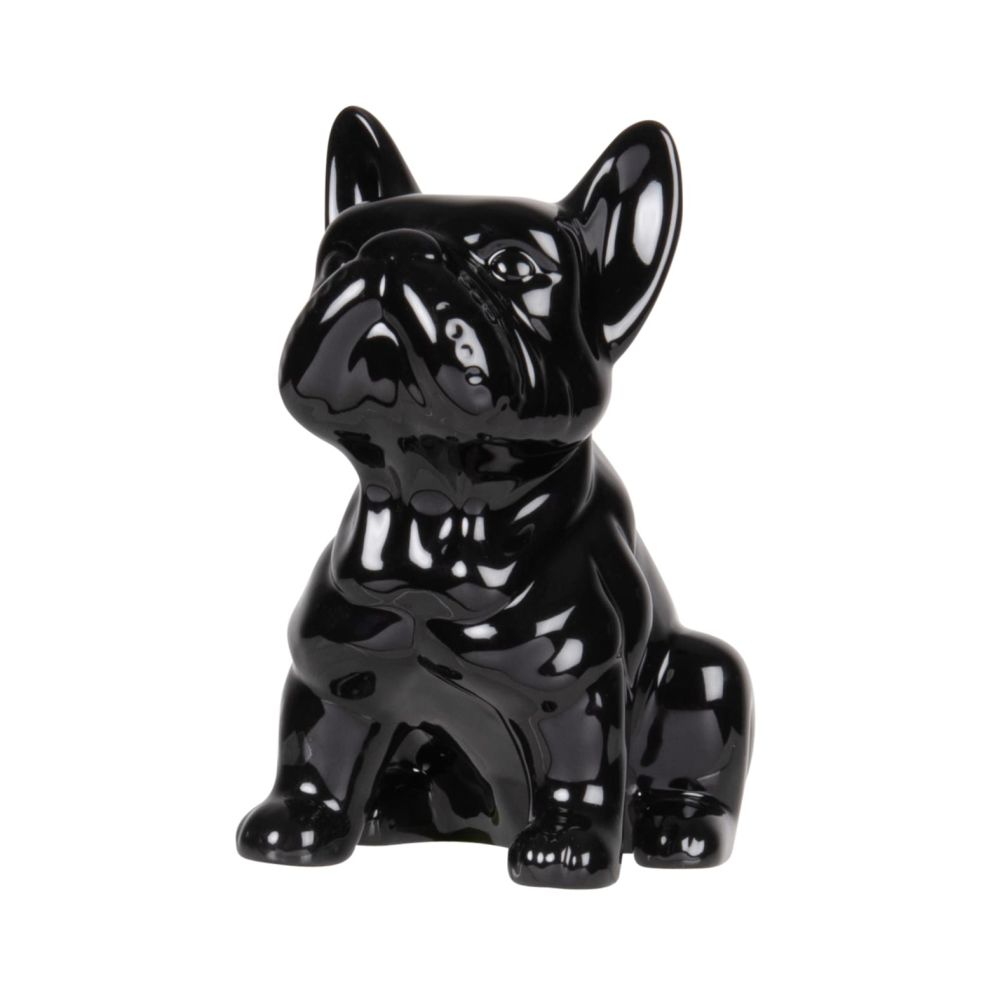 Statuette chien en dolomite noire H15