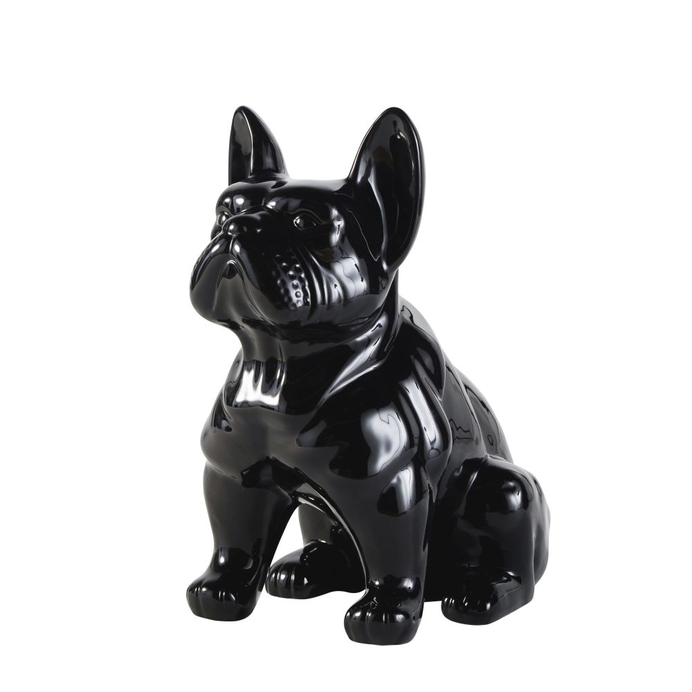 Statuette chien en dolomite noire H39
