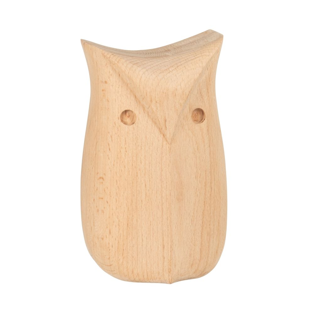 Statuette chouette en bois de hêtre H15 Statuette chouette en bois de hêtre H15