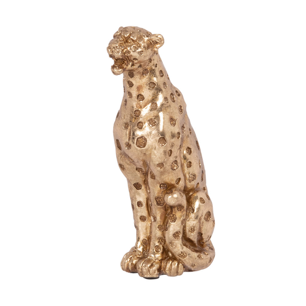Statuette léopard dorée H15 Statuette léopard dorée H15