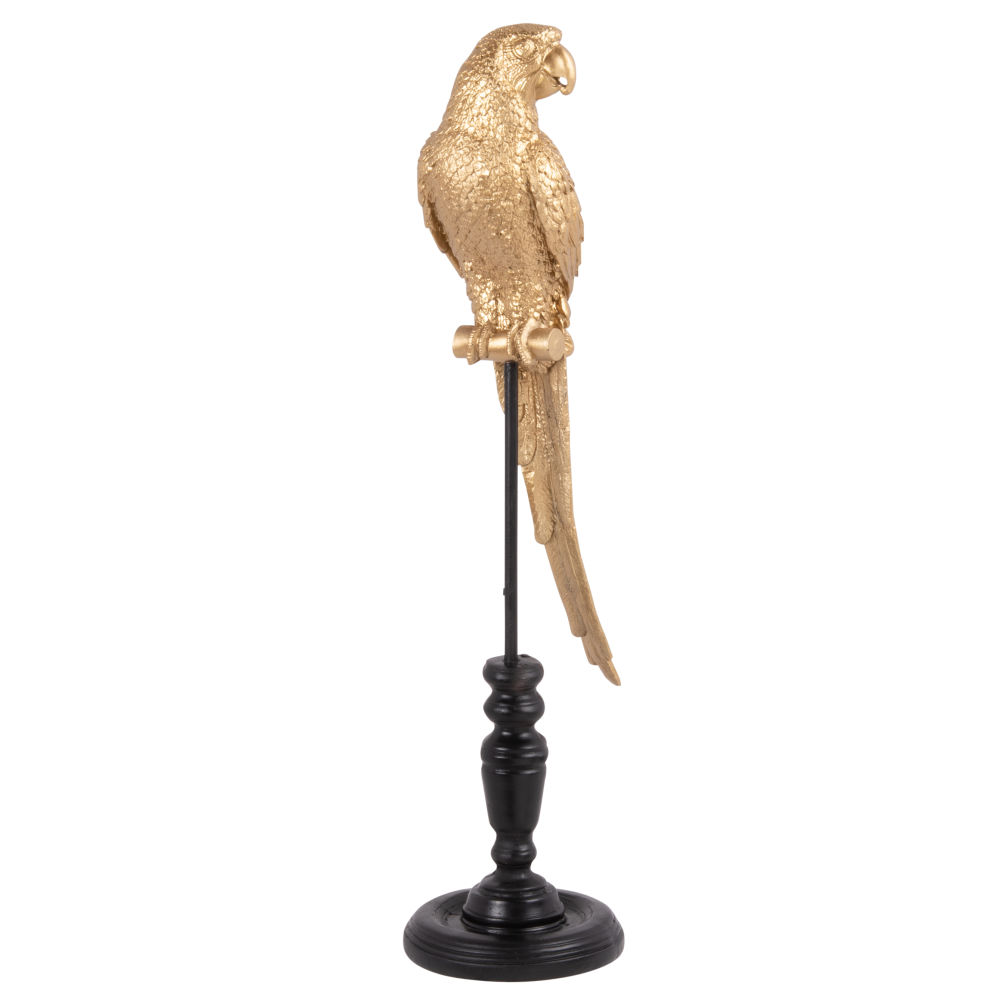 Statuette perroquet dorée et noire H39 Statuette perroquet dorée et noire H39