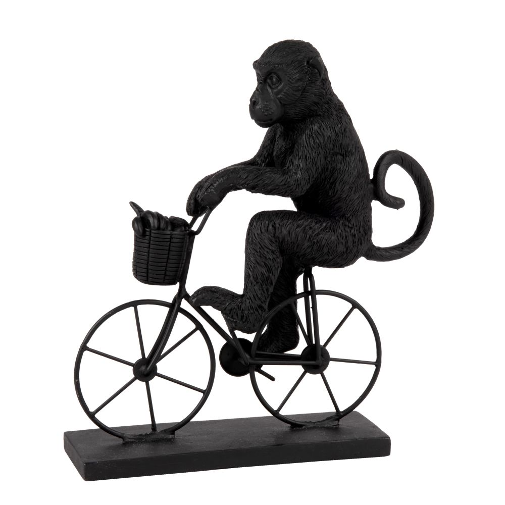 Statuette singe et vélo noire H21 Statuette singe et vélo noire H21