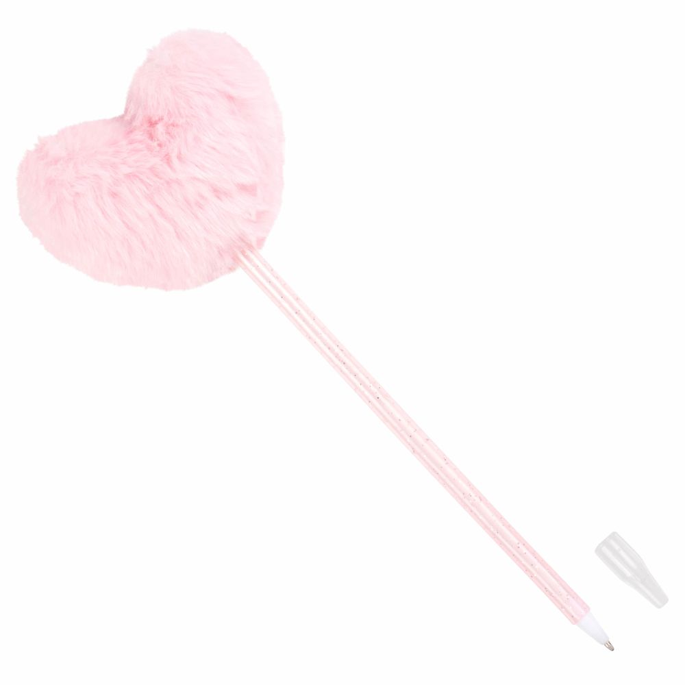 Stylo pompon cœur rose Stylo pompon cœur rose