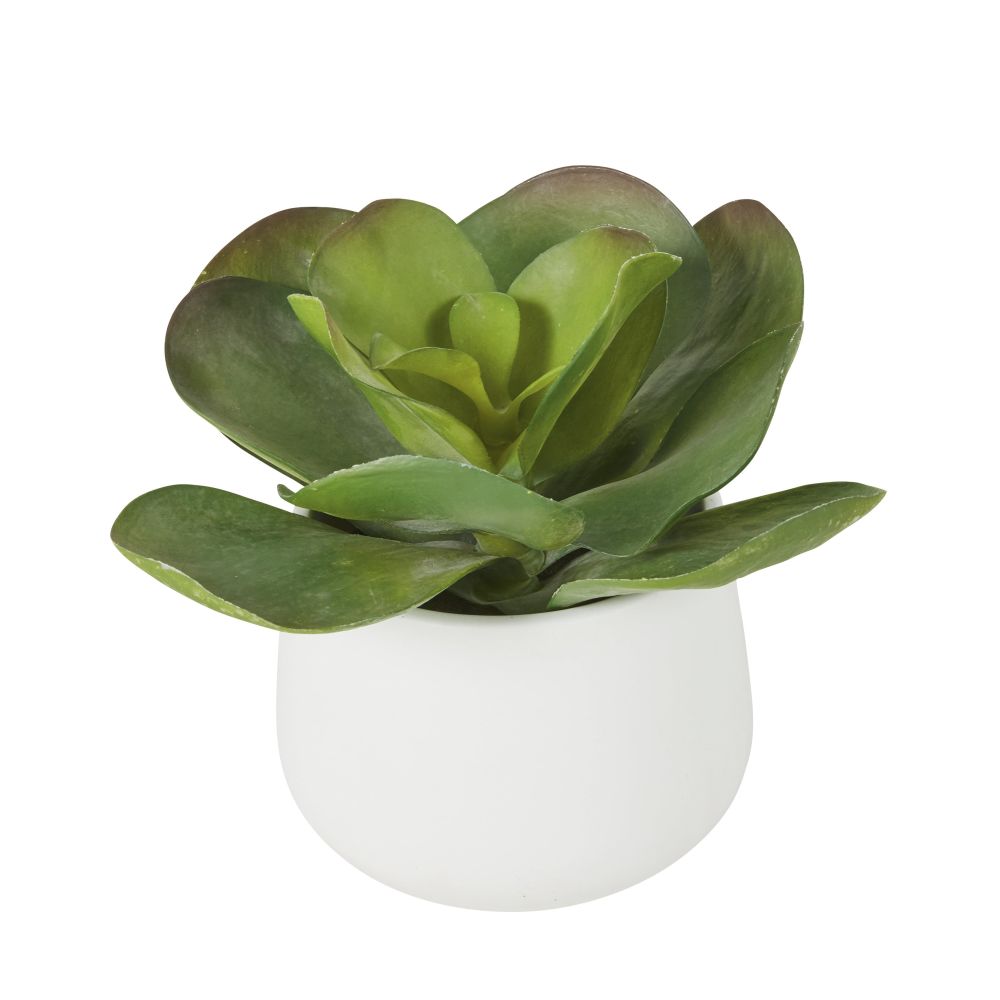 Succulente artificielle verte pot blanc (photo) Succulente artificielle verte pot blanc
