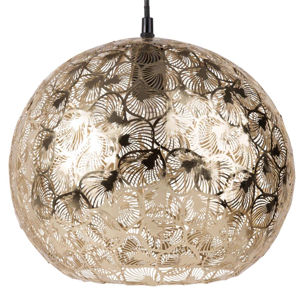Suspension boule en métal doré à motifs Suspension boule en métal doré à motifs
