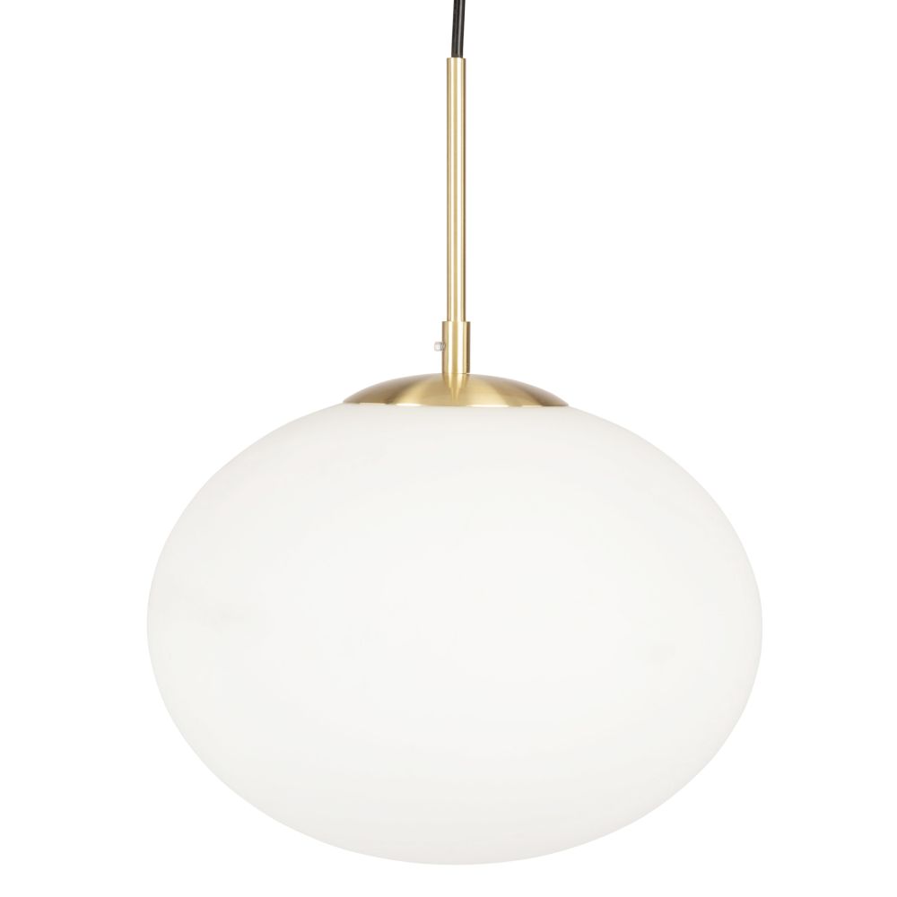 Suspension boule en verre blanc et métal doré