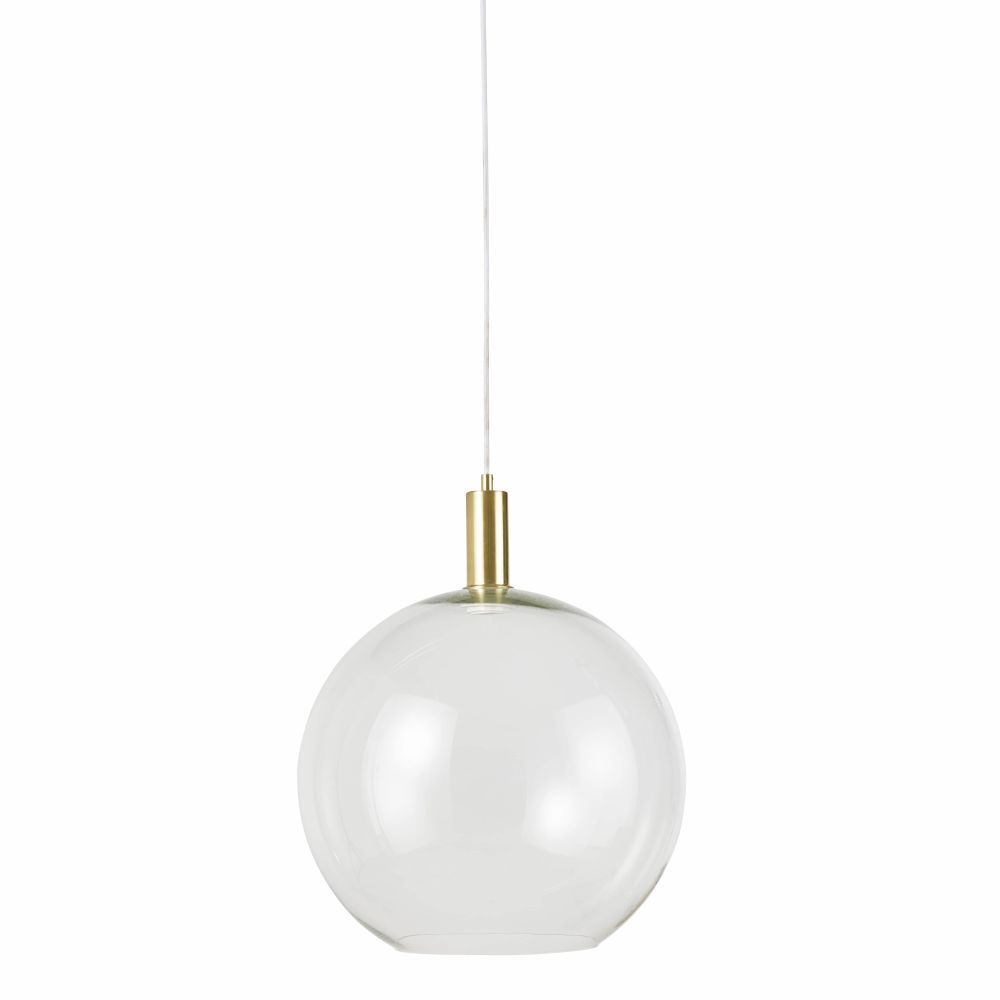 Suspension boule en verre et mÃ©tal dorÃ© D40