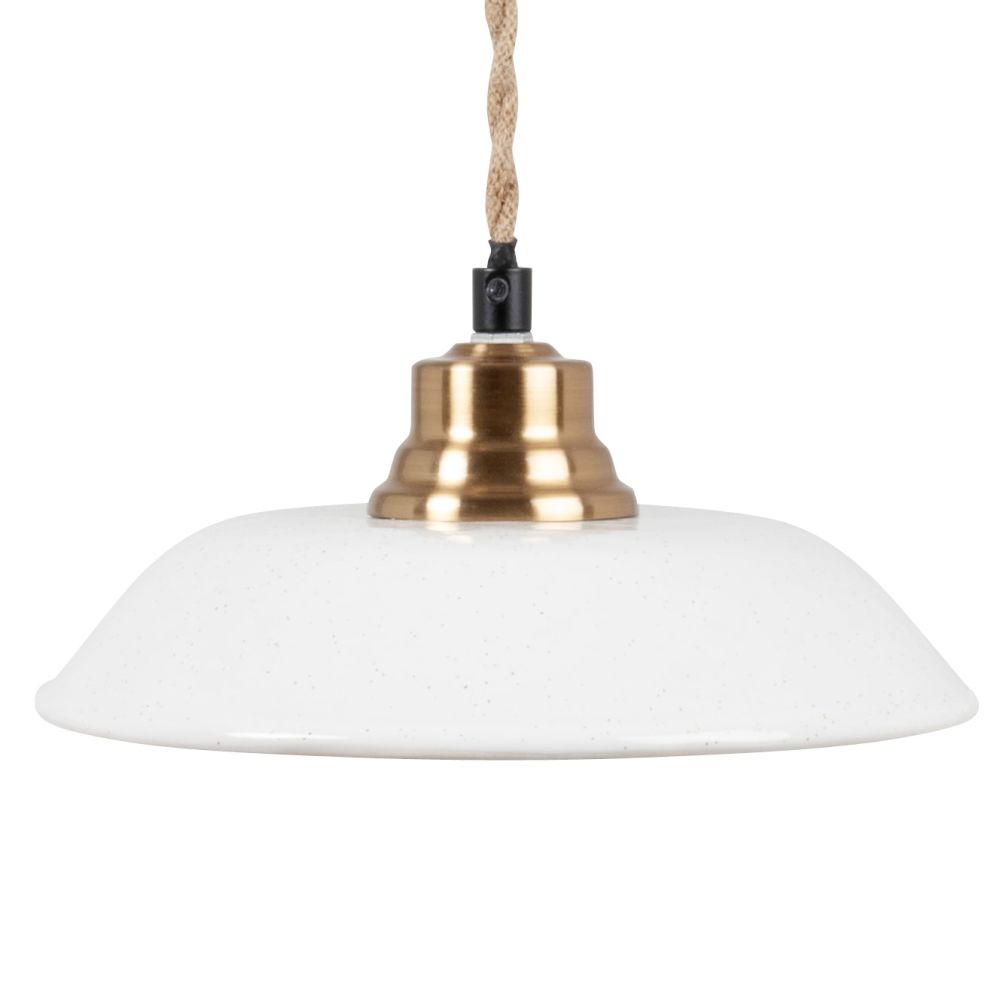 Suspension céramique blanche et métal doré D23