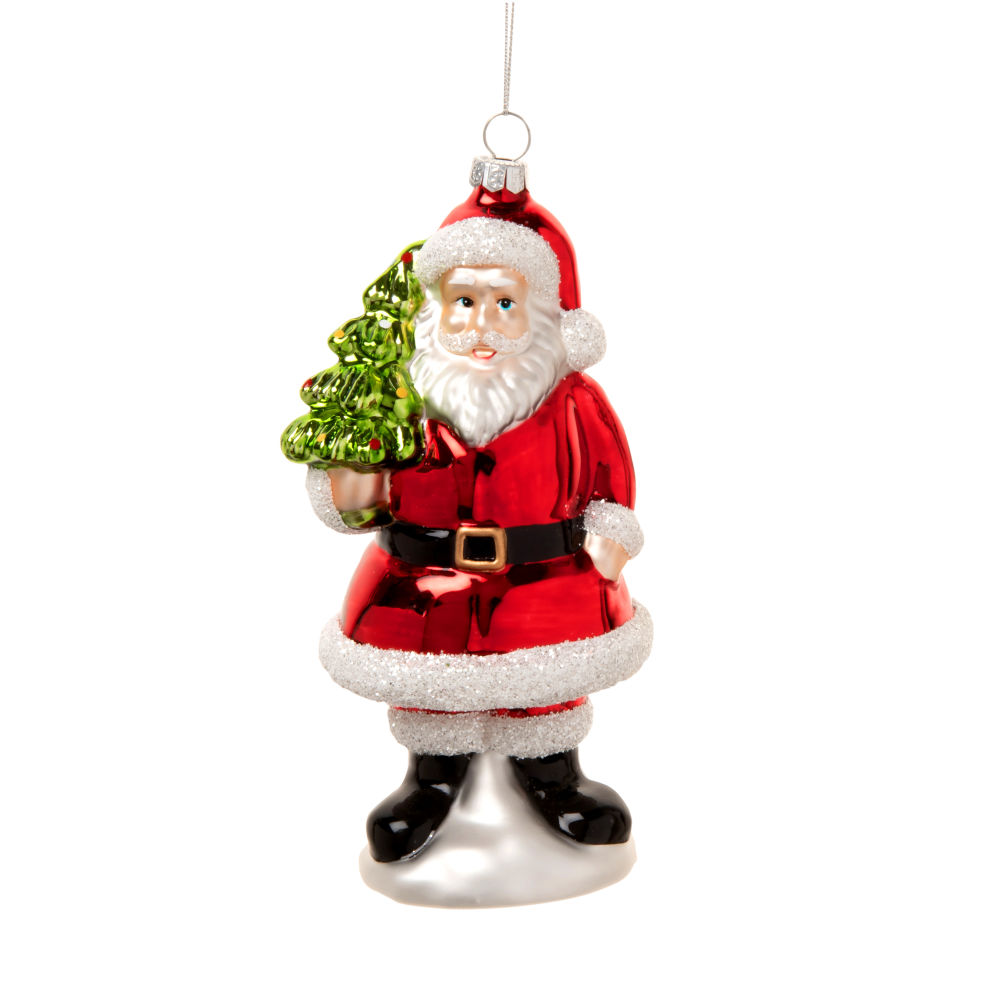 Suspension de Noël en verre rouge, vert et blanc Suspension de Noël en verre rouge, vert et blanc