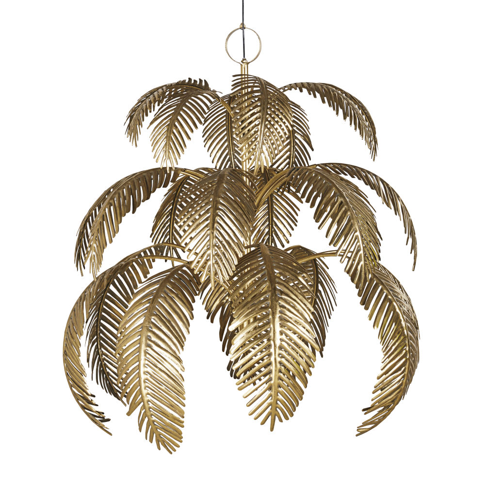 Suspension en métal doré découpé feuilles de palmier