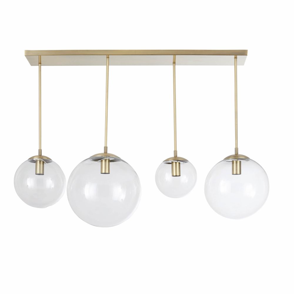 Suspension en métal doré et 4 globes en verre D118 Suspension en métal doré et 4 globes en verre D118