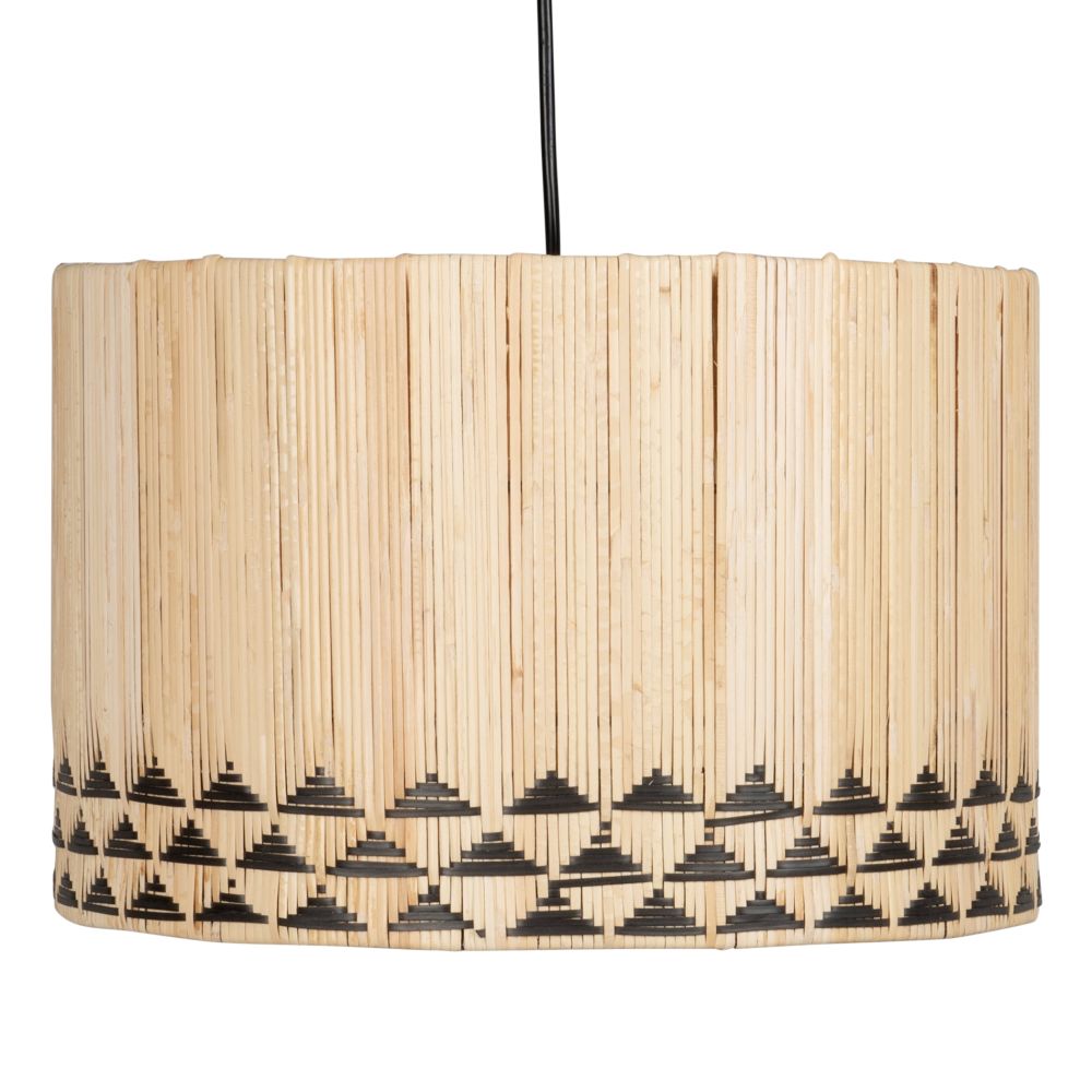 Suspension en rotin tressé et motifs noirs Suspension en rotin tressé et motifs noirs