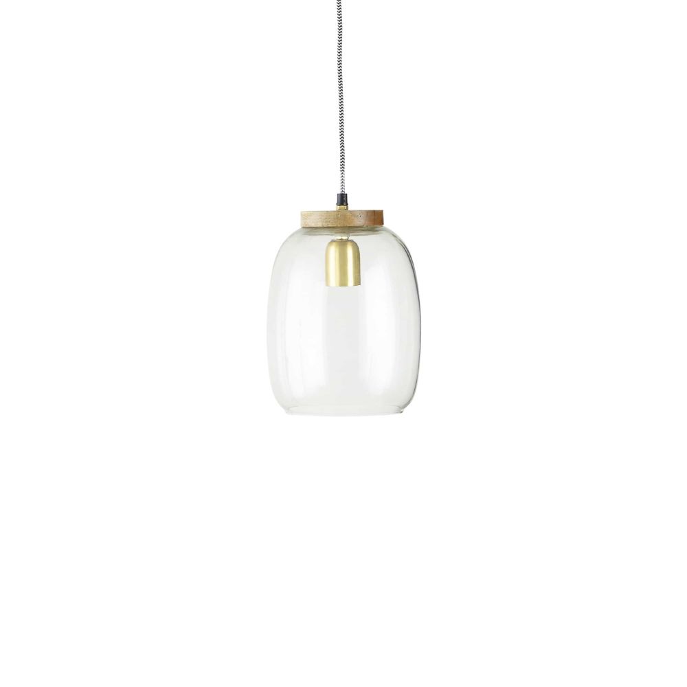 Suspension en verre et manguier D19