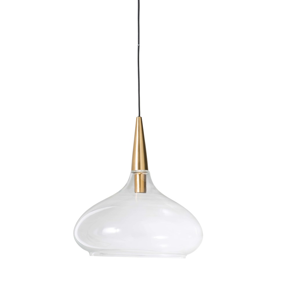 Suspension en verre et métal doré