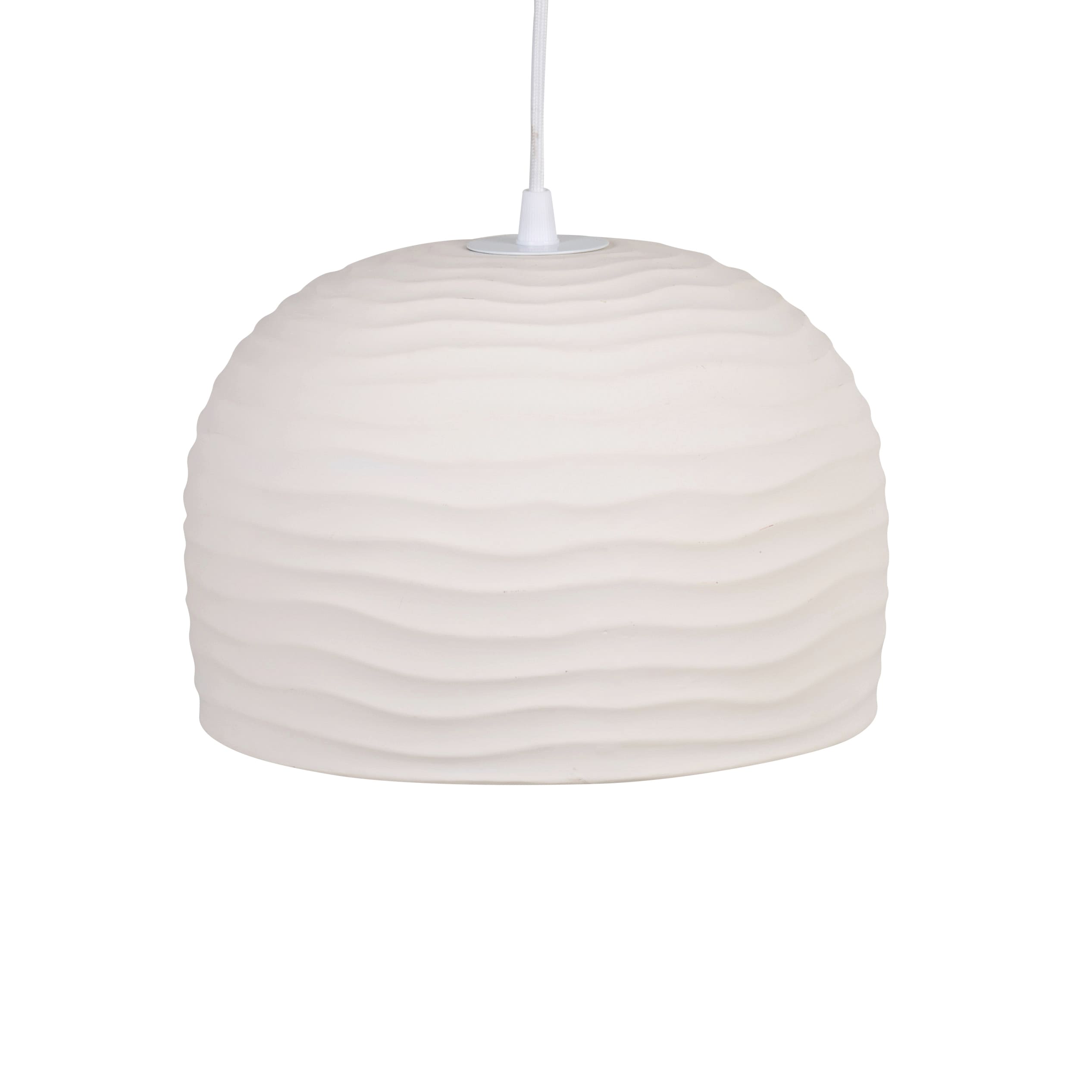 Suspension ronde en céramique ivoire