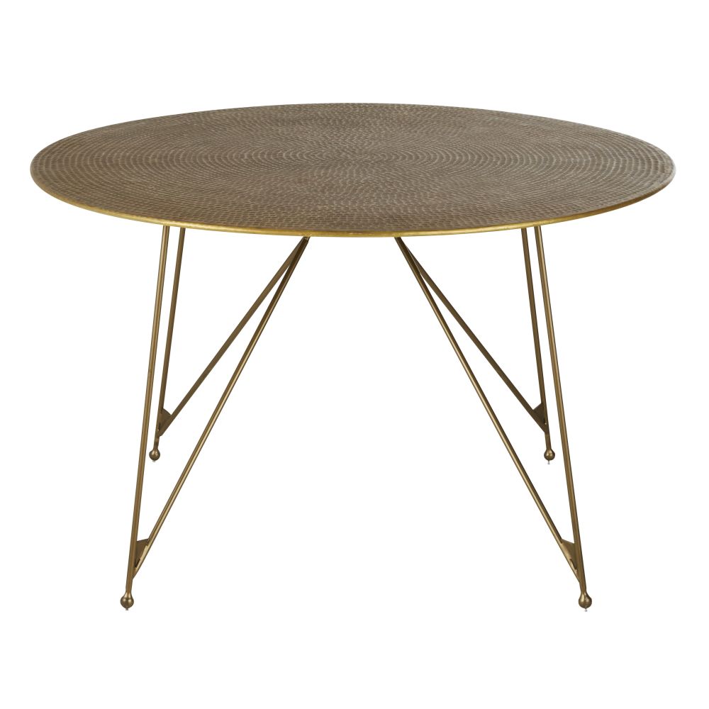 Table à manger ronde en métal doré 4/6 personnes D120 Table à manger ronde en métal doré 4/6 personnes D120
