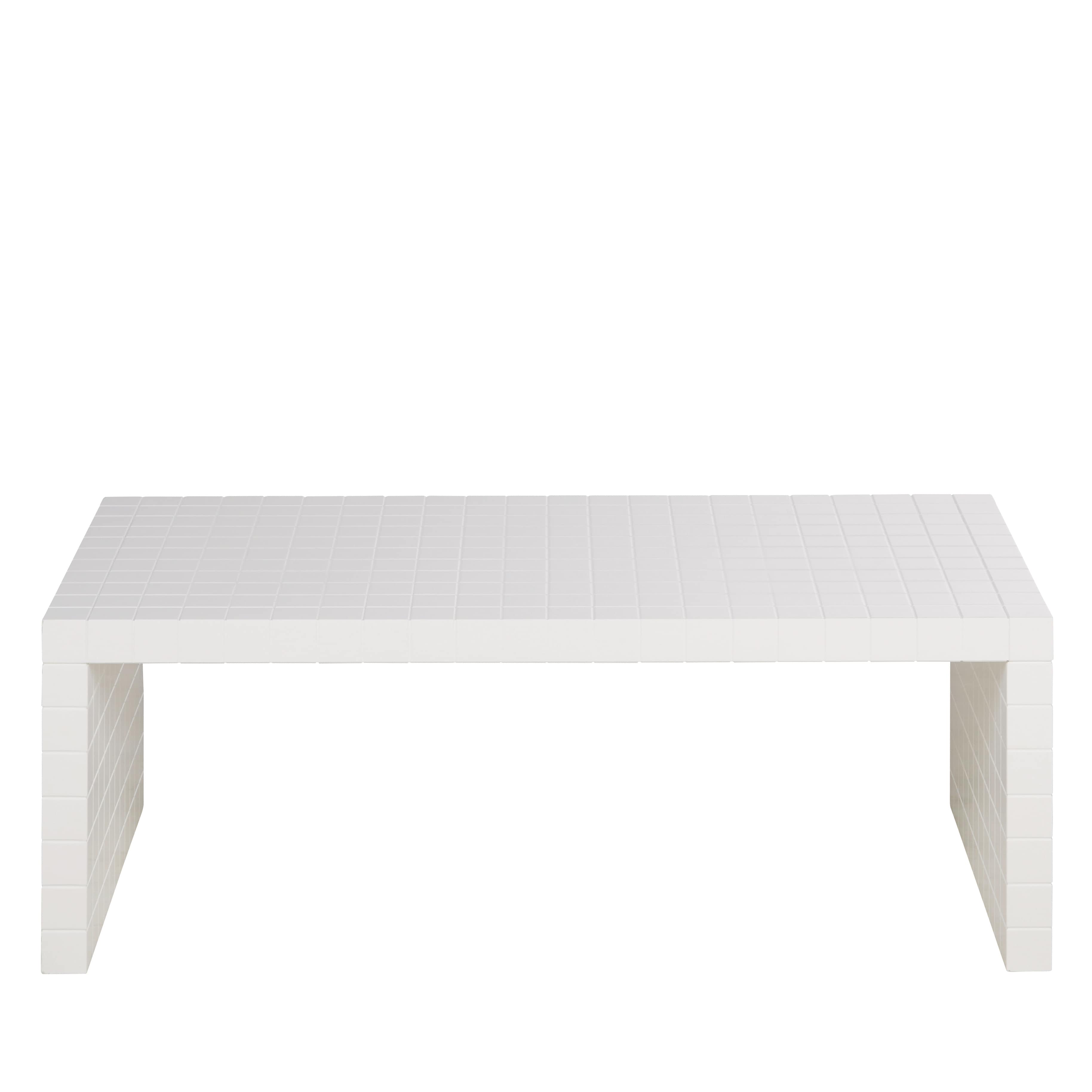 Table basse blanche à carreaux L110